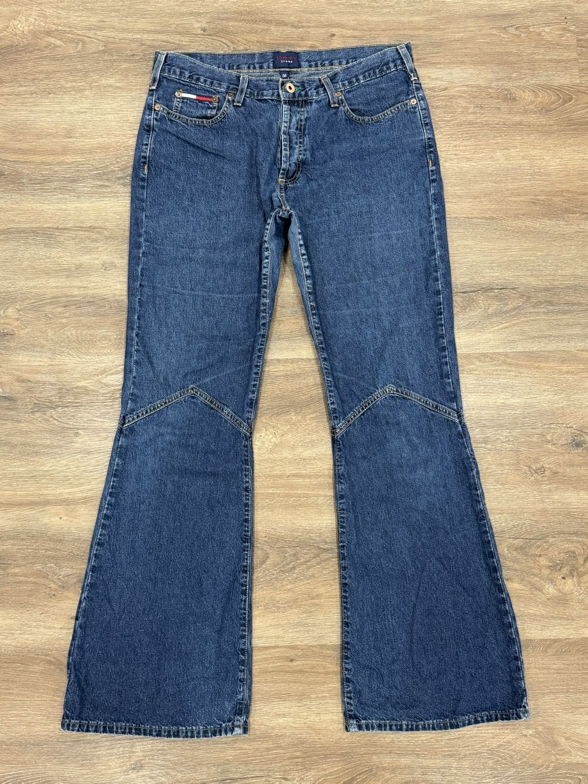 Tommy Hilfiger × Tommy Jeans × Vintage 90’s Tommy Hilfiger Bell Bottom Flare Jeans Size US 31 - 3 Thumbnail