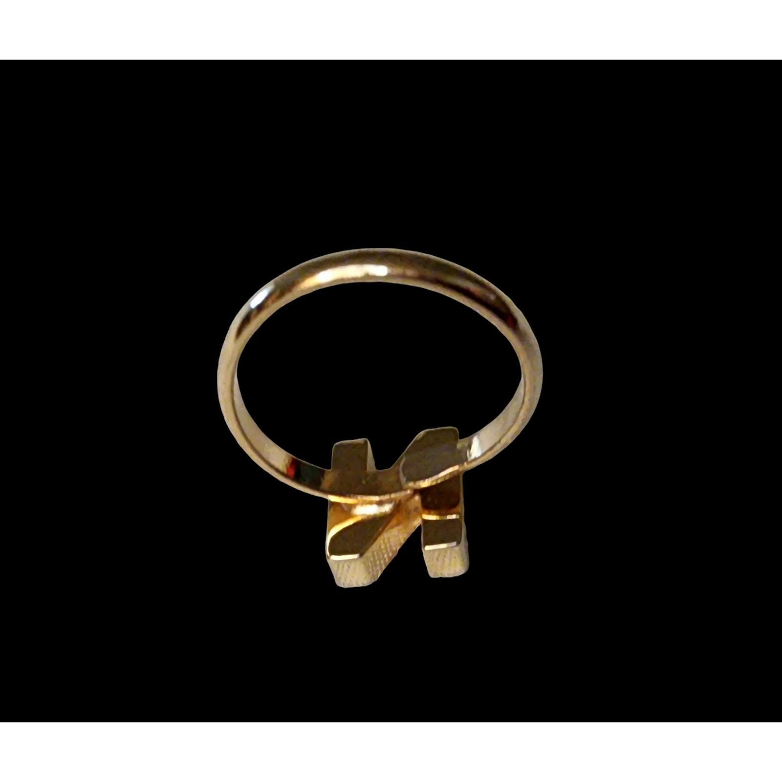 The Unbranded Brand Vintage gold-tone adjustable letter N ring size 7.5 Size ONE SIZE - 7 Thumbnail