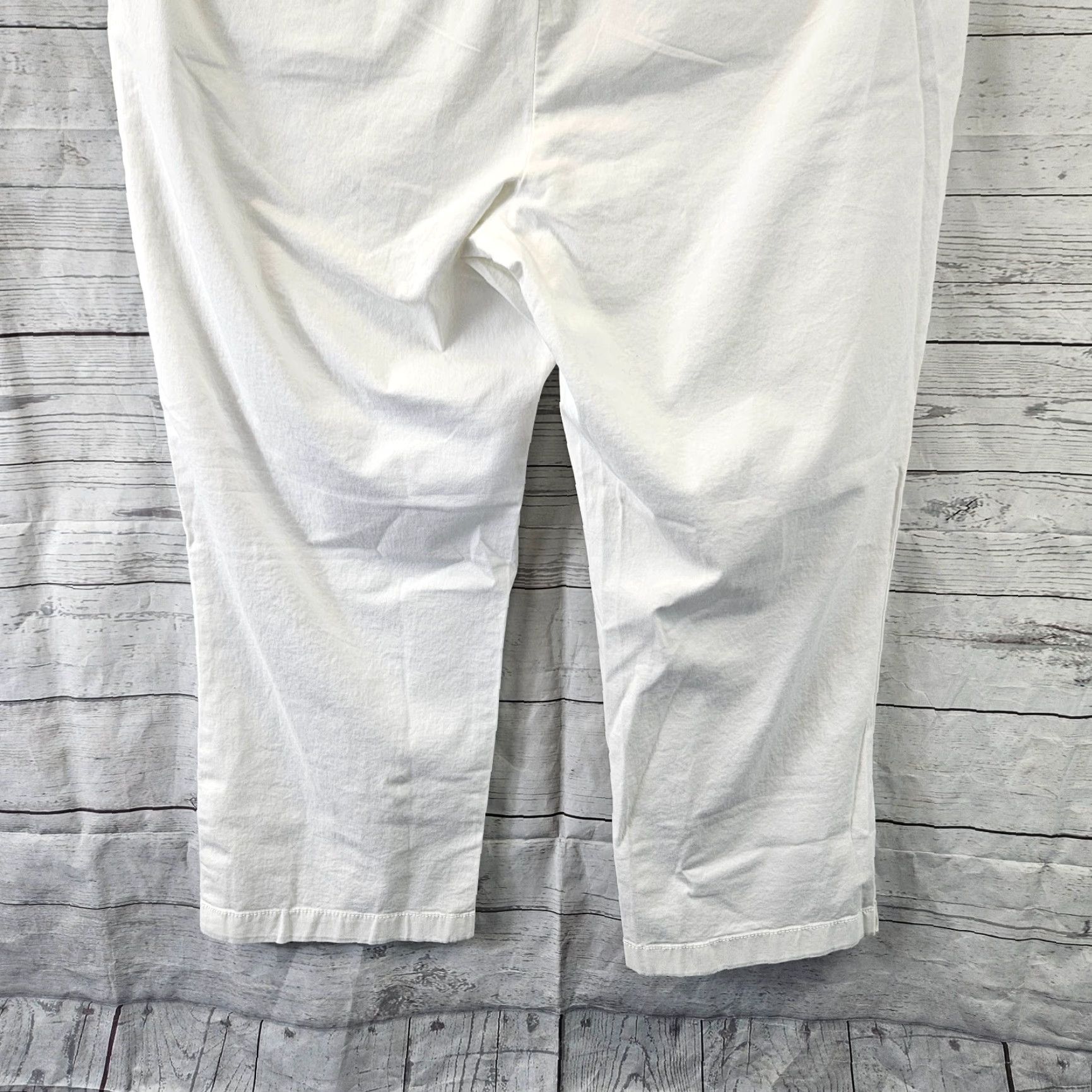 Loft VINTAGE LOFT Ann Taylor WOMENS Cropped Pants Sz 12 White Mid Rise Cotton Blend Crop Pants Womens 12 White Size 34" / US 12 / IT 48 - 5 Thumbnail