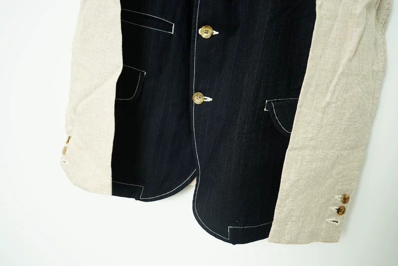 Comme des Garçons Wool Panel Long Jacket 2505-Nextarrow