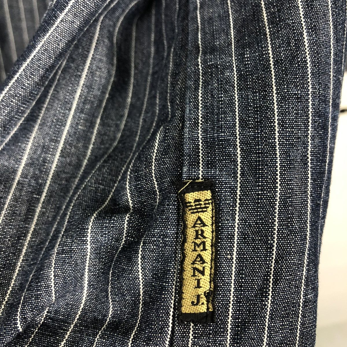 Vintage 🔥VINTAGE HICKORY CHORE WORKER JACKET ARMANI JEANS INDIGO Size US M / EU 48-50 / 2 - 24 Thumbnail