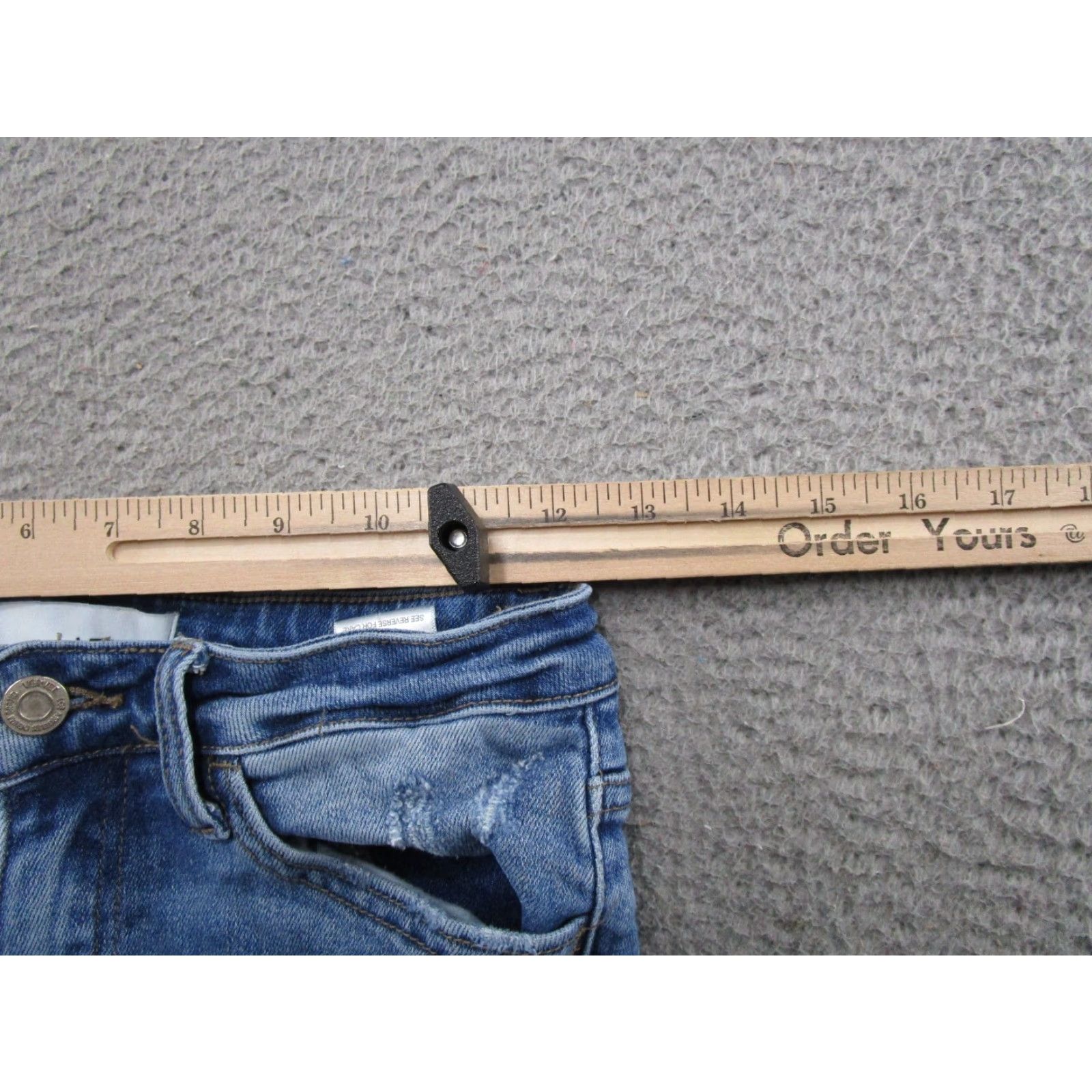 Denime Vervet Los Angeles Jeans Women Size 26 Blue Distressed Denim Raw Hem Straight Leg Mid Rise Womens Size 26" / US 2 / IT 38 - 7 Thumbnail