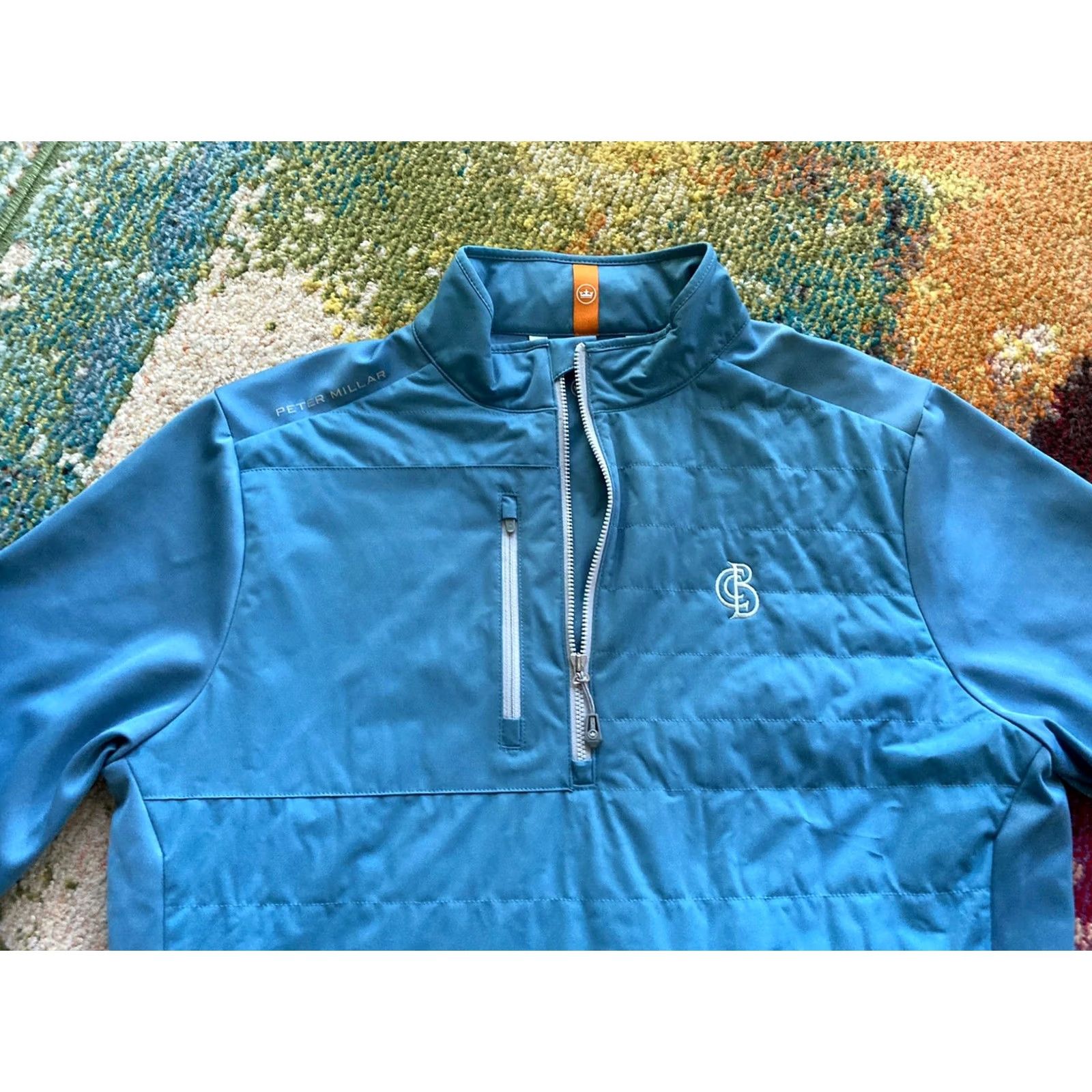 Peter Millar Peter Millar Jacket Mens Medium Weld Elite Hybrid 1/2 Zip Performance Light Blue Windbreaker Blue M Mens Size US M / EU 48-50 / 2 - 4 Thumbnail