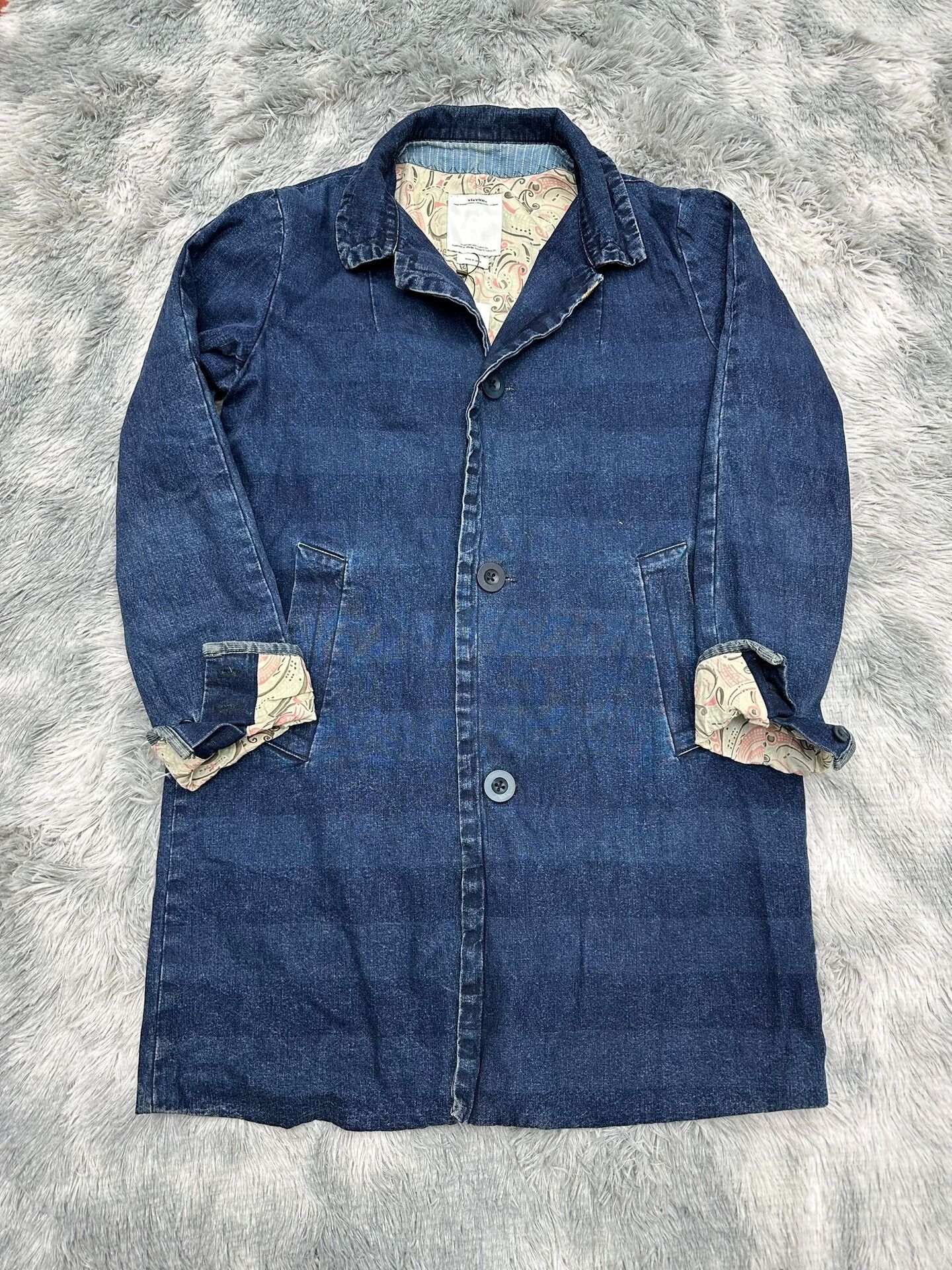 visvim Blue Denim Paisley Lining Jacket