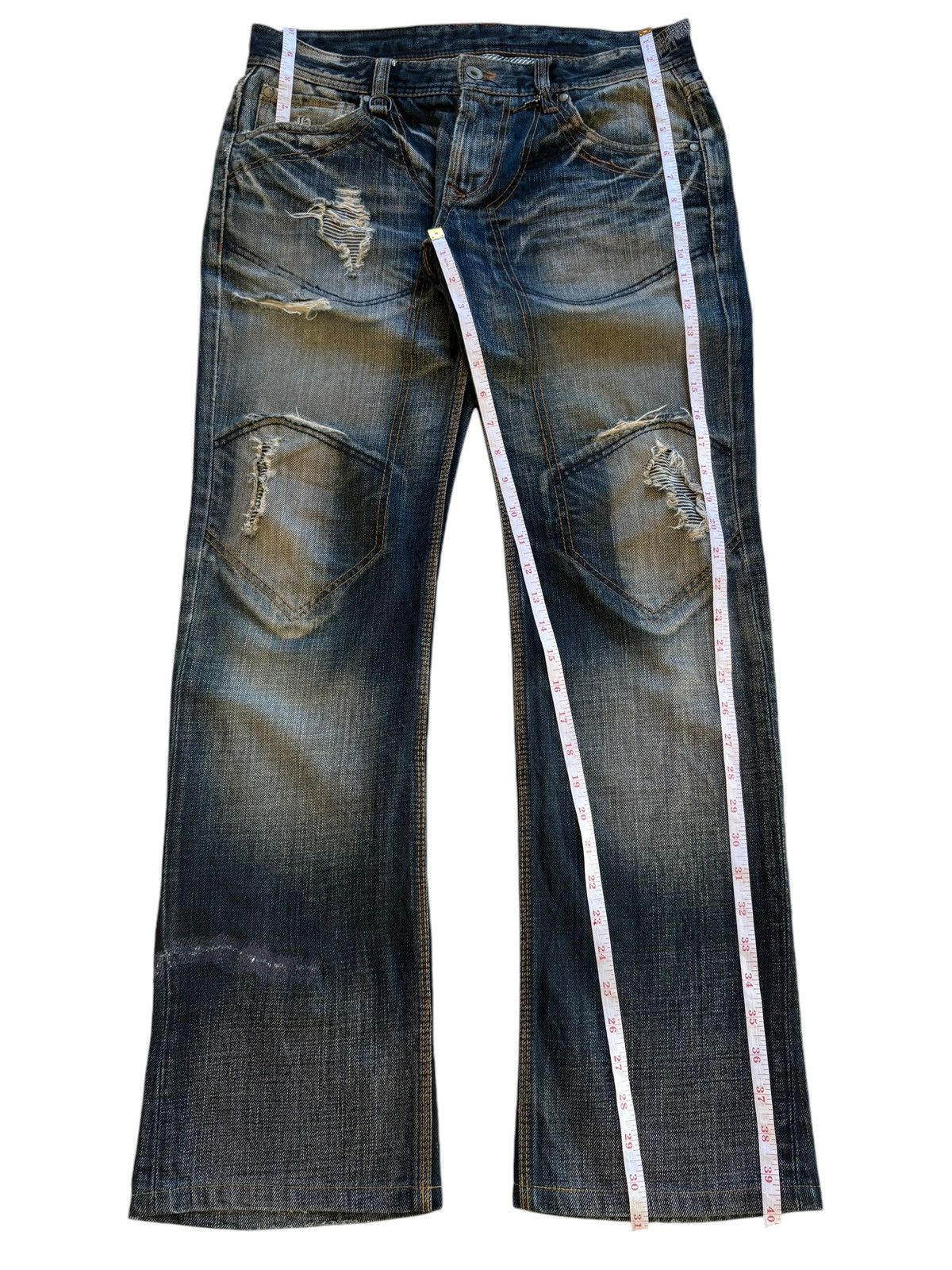 Japanese Brand Vintage Japanese Brand Mud Wash Distressed Bootcut Jeans Size US 33 - 15 Thumbnail