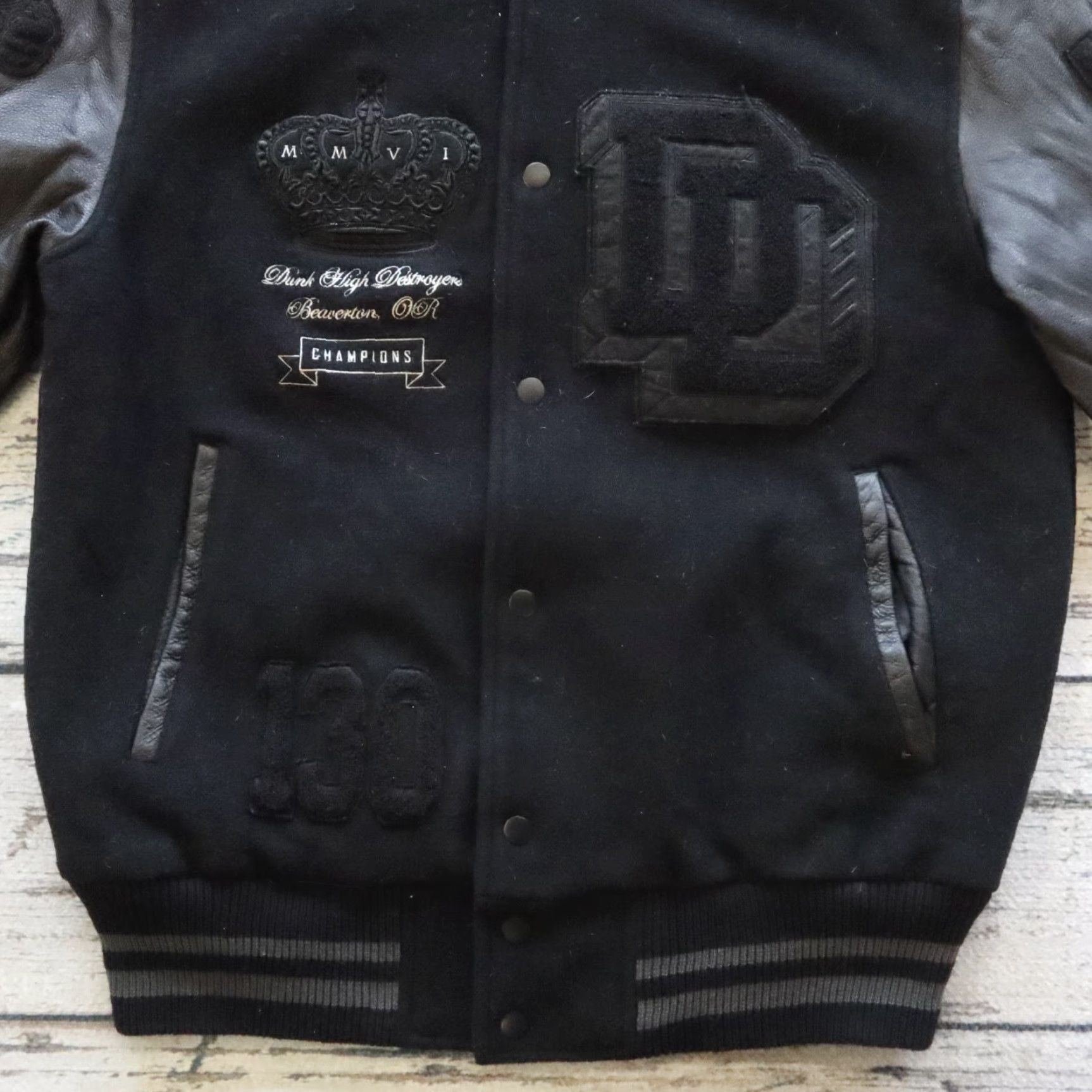 Nike VINTAGE Nike Dunk Destroyer Varsity Jacket Men M Black Size US M / EU 48-50 / 2 - 4 Thumbnail