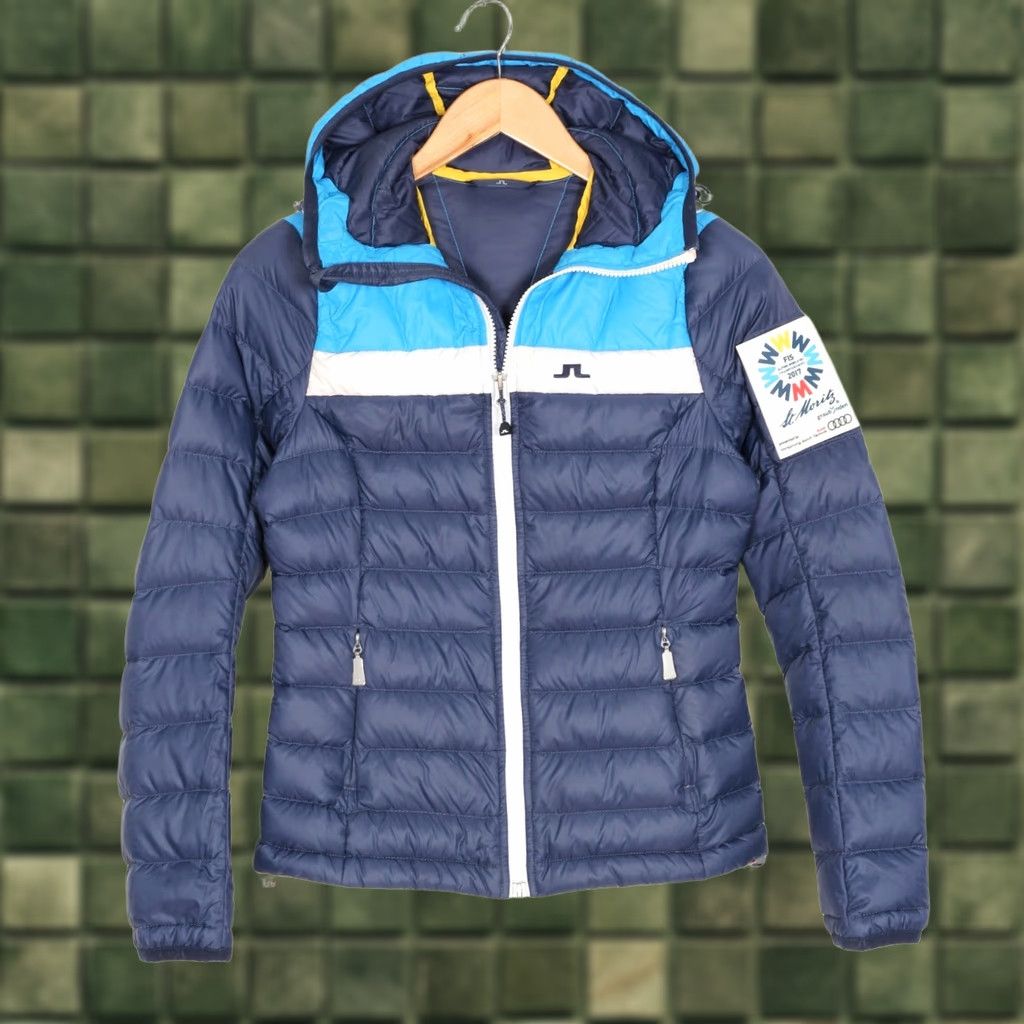 J.Lindeberg J.LINDEBERG St. Moritz Radiator Hooded Down Puffer Jacket Women XS Blue MJ6335 Size XS / US 0-2 / IT 36-38 - 1 Thumbnail
