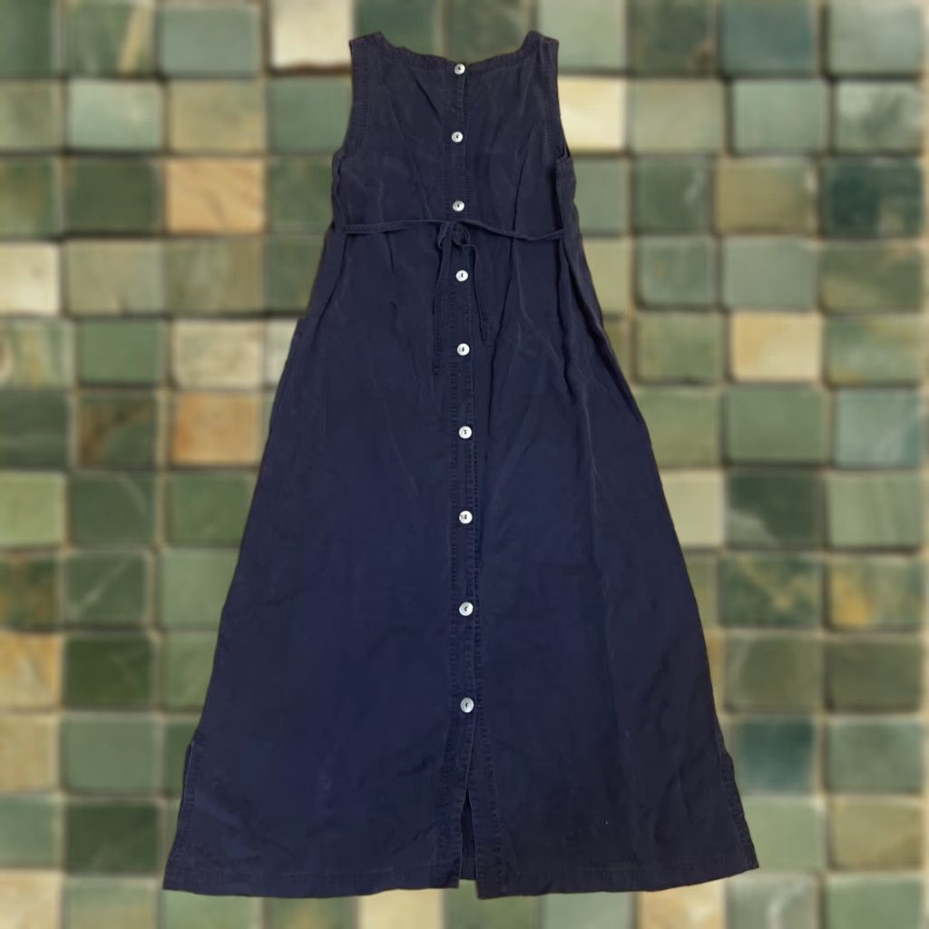 Vintage VINTAGE David Dart Maxi Shirt Dress Long Blue Pocket Button Up Back Modest Y2K Boho Shirt Dress Womens M Blue Bohemian Vestment Size M / US 6-8 / IT 42-44 - 1 Thumbnail