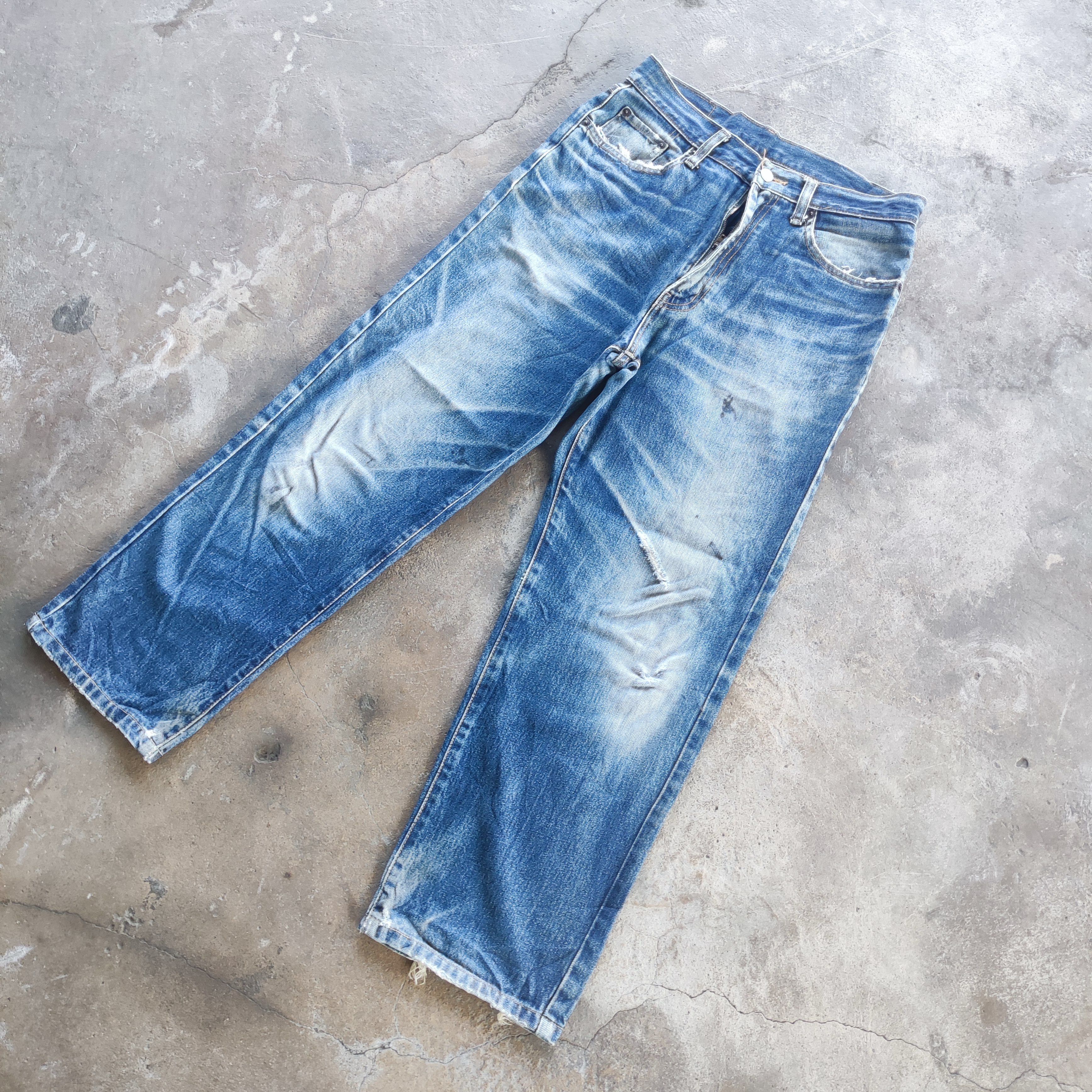 Japanese Brand Vintage Japanese Brand Buggy Jeans Ripped Faded Pants Size US 30 / EU 46 - 2 Thumbnail