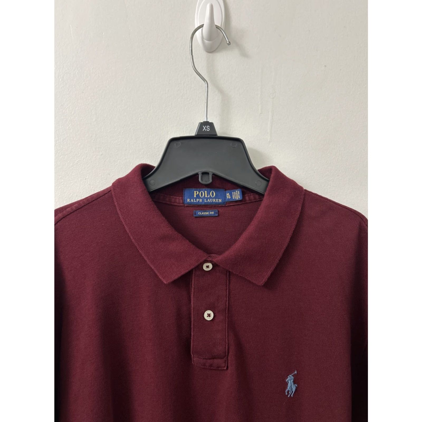 Polo Ralph Lauren Polo Ralph Lauren Shirt Mens XL Red Maroon Classic Fit Rugby L/S Pony Logo Button Collar Split Now Size US XL / EU 56 / 4 - 5 Thumbnail