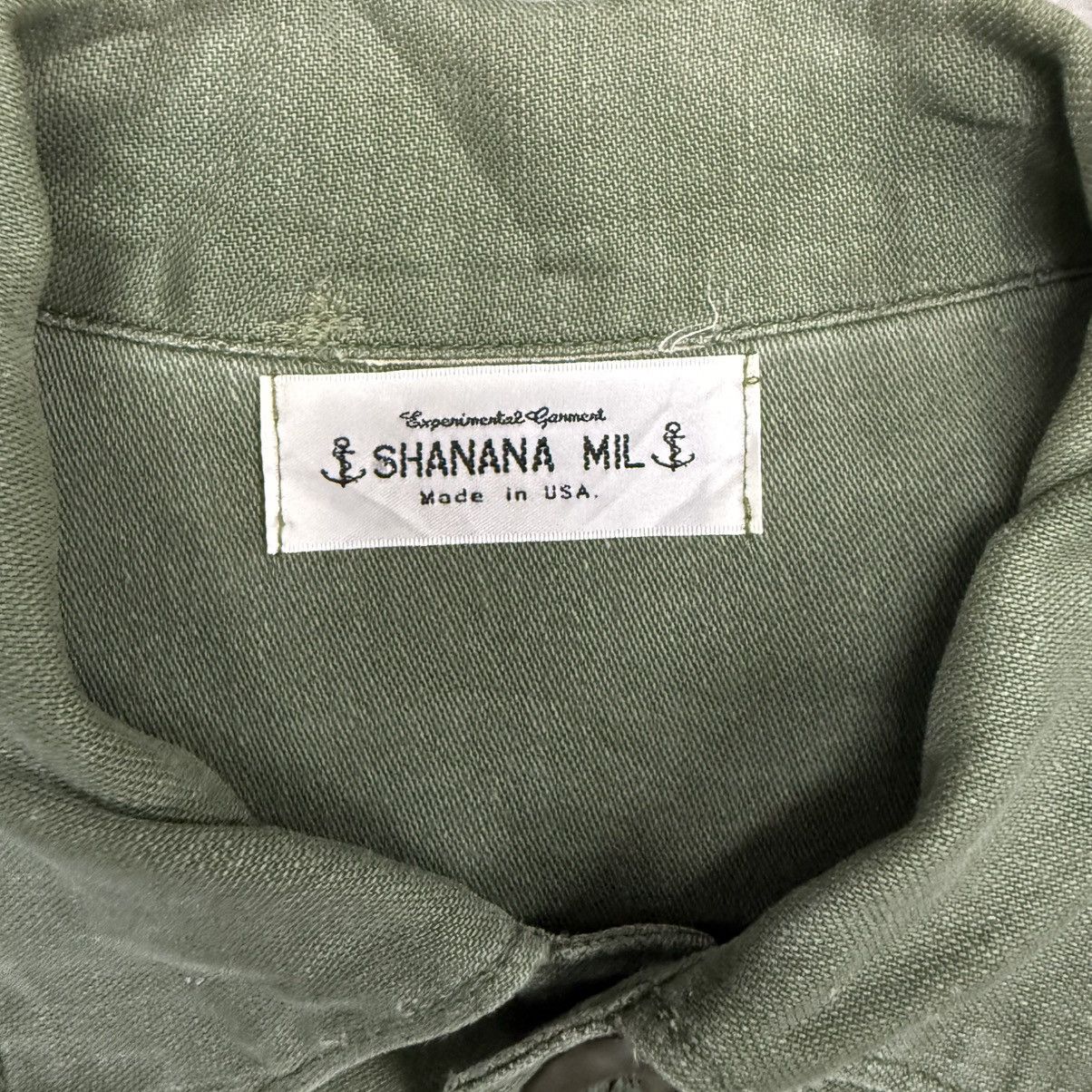 Vintage 1960s Shanana Mil Embroidered Daisy Utility Shirt in Olive Size US M / EU 48-50 / 2 - 6 Thumbnail