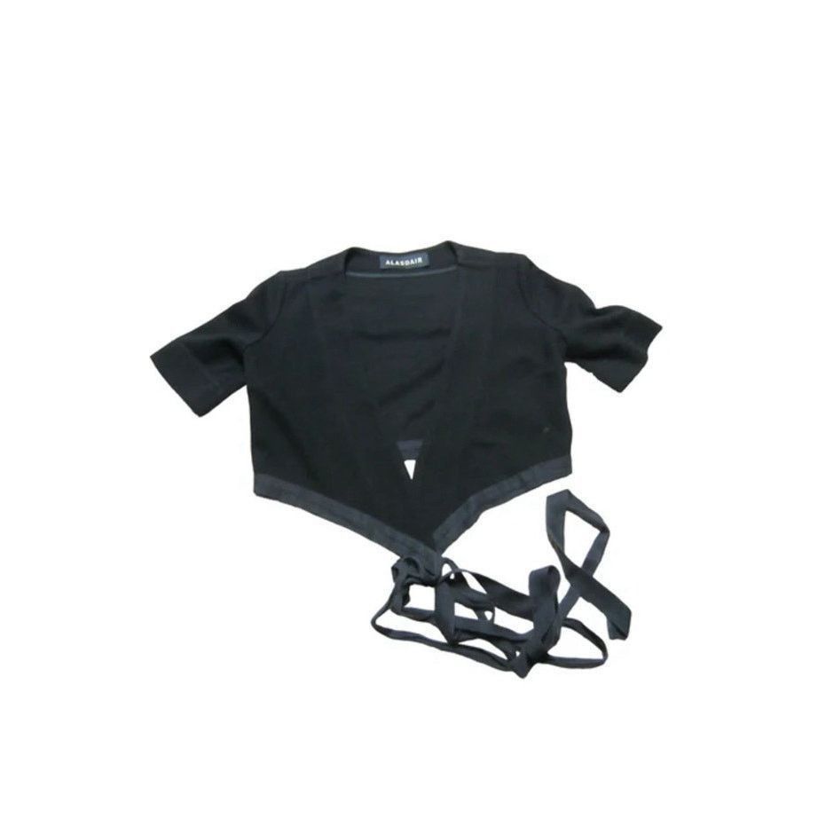 Other Alasdair Black Cropped Wrap Tie Top Women’s XS Size XS / US 0-2 / IT 36-38 - 2 Thumbnail