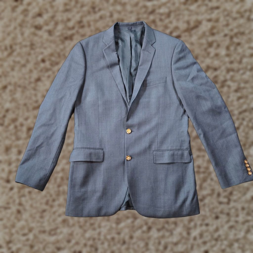 J.Crew J.CREW Blazer Men 40L Blue Wool Thompson Career Sport Coat Jacket Classic Blazer, 2 Button, Solid, Wool, Regular, Size 40, Classic Fit, Blue, Mens Size 40R - 1 Thumbnail