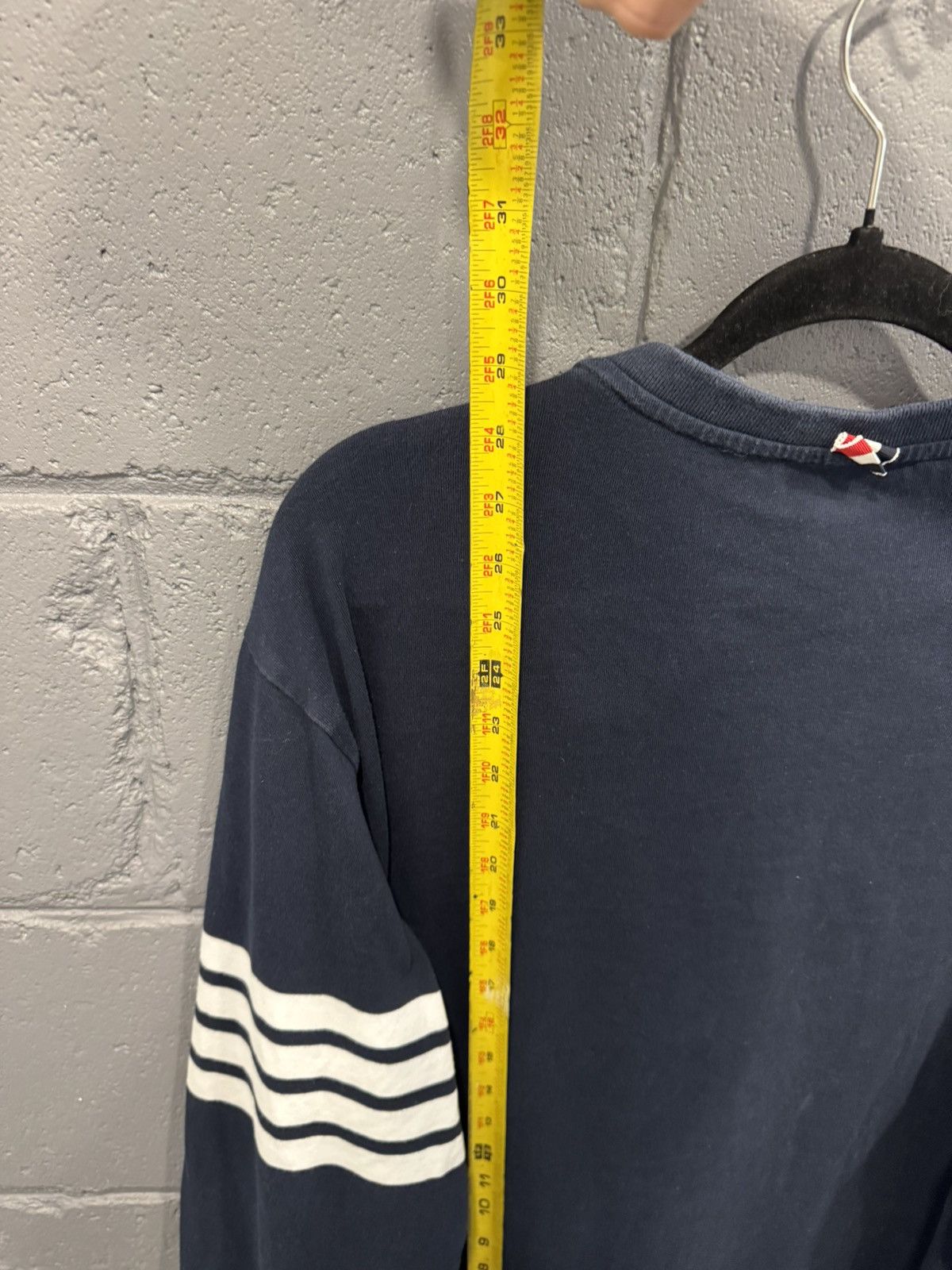 Thom Browne Thom Browne Navy Milano Cotton 4-Bar Long Sleeve Size US L / EU 52-54 / 3 - 8 Thumbnail