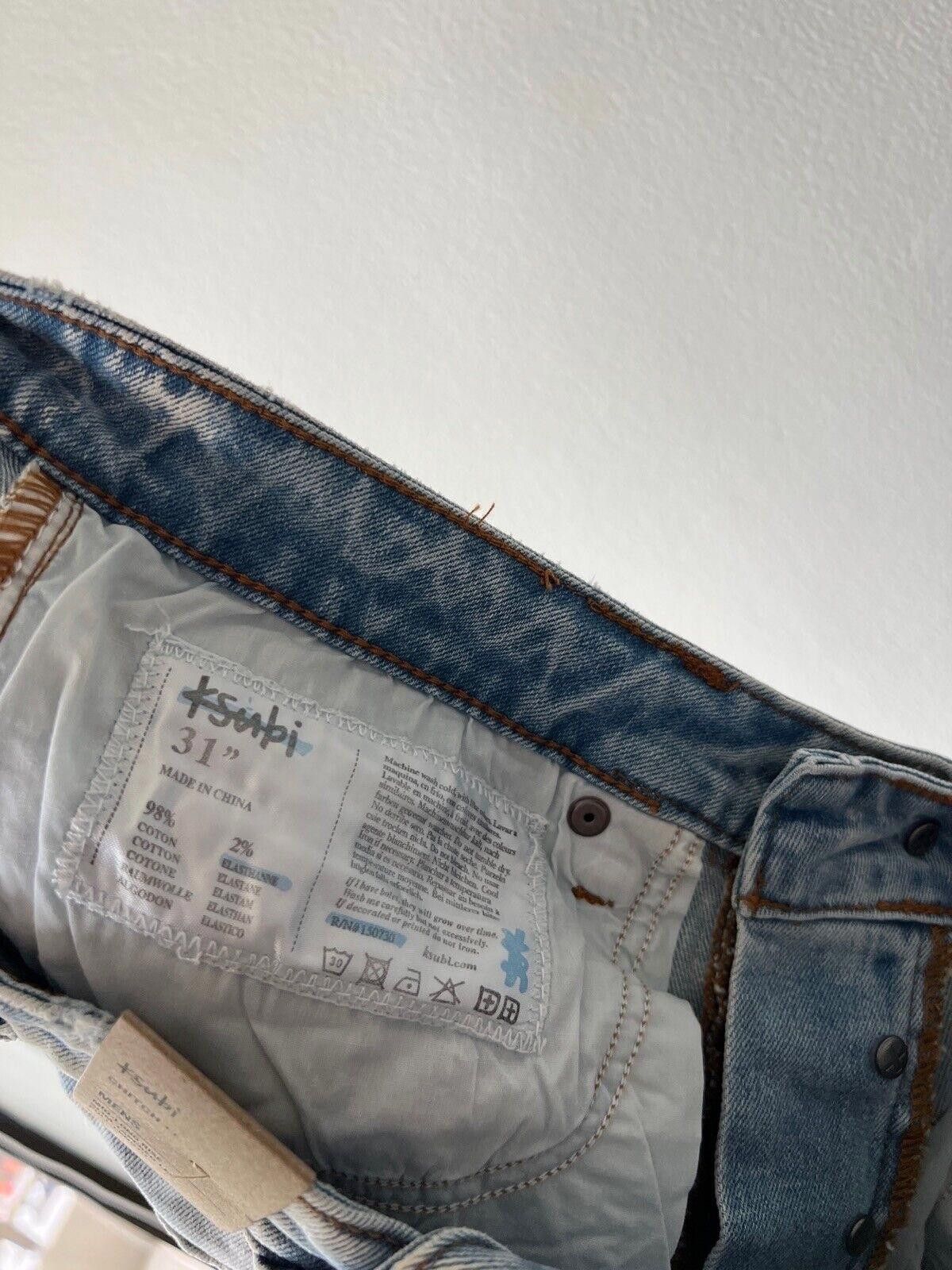 Ksubi new Ksubi mens denim jean chitch 31 blue stik n poke print Size US 31 - 8 Thumbnail