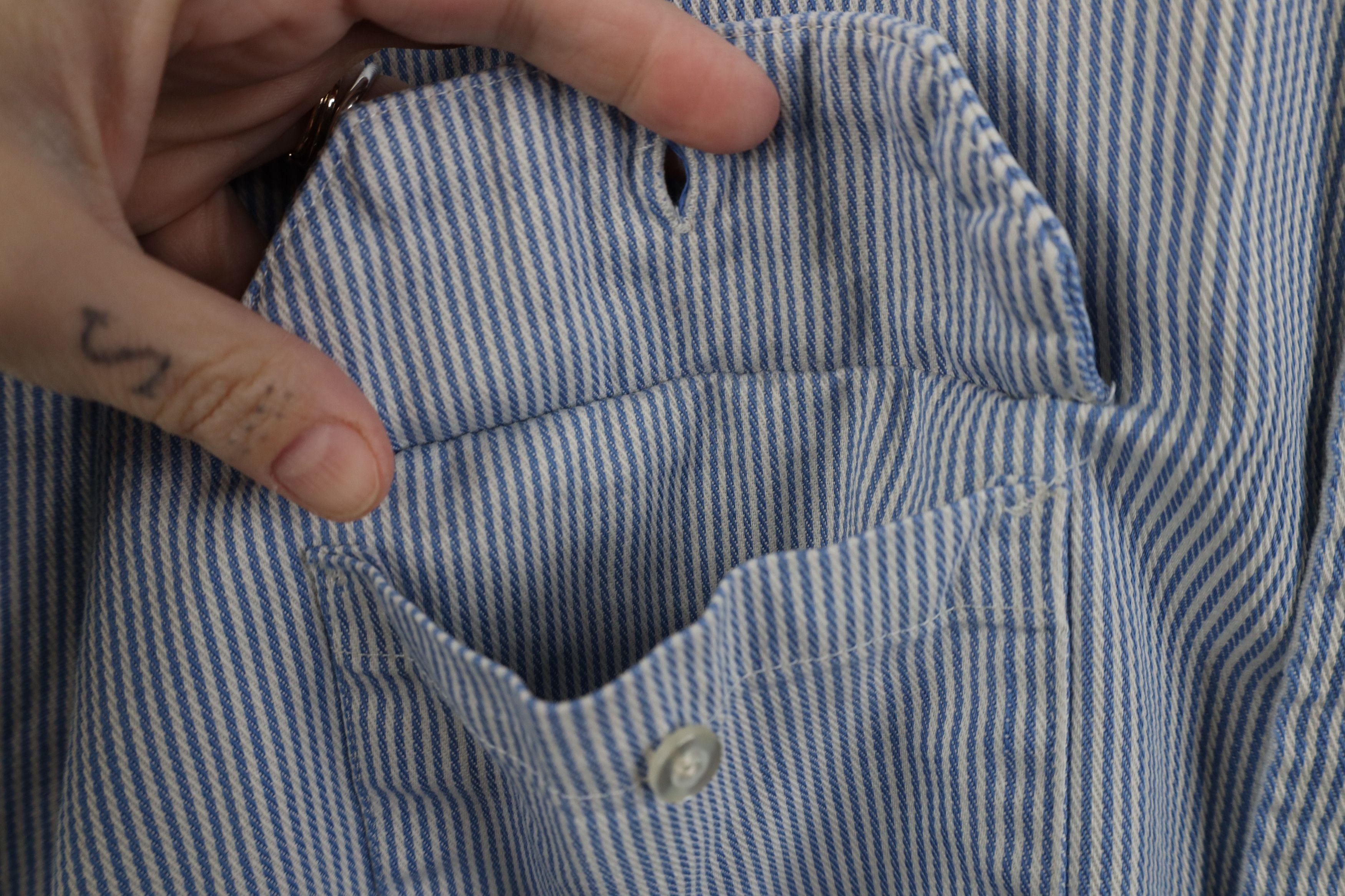 Vintage Bulwark FR Resistant Hickory Striped Button Shirt Workwear Size US L / EU 52-54 / 3 - 13 Thumbnail