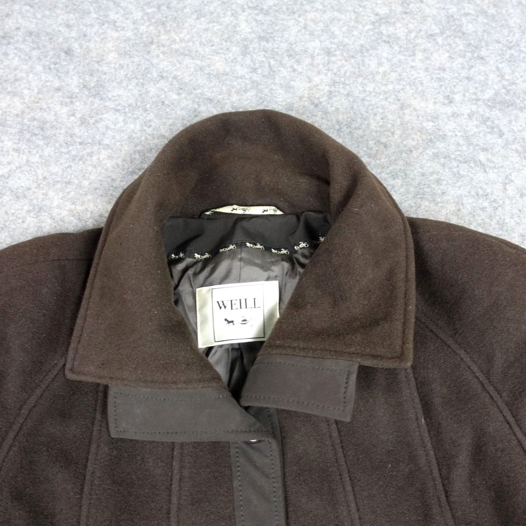 Vintage VINTAGE WEILL Coat Womens 20 Brown Wool Snap Front Mid Length Collared Plus VTG Size 3XL / US 20-22 - 2 Thumbnail