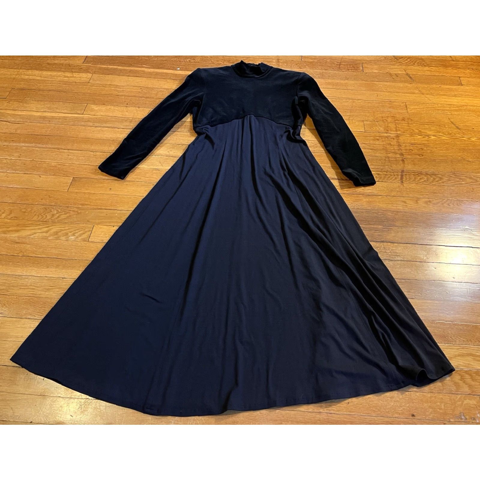 Velvet VINTAGE Chetta B Bodice Dress Women’s 6 Black Velvet Maxi Goth Witch 90s Size M / US 6-8 / IT 42-44 - 2 Thumbnail