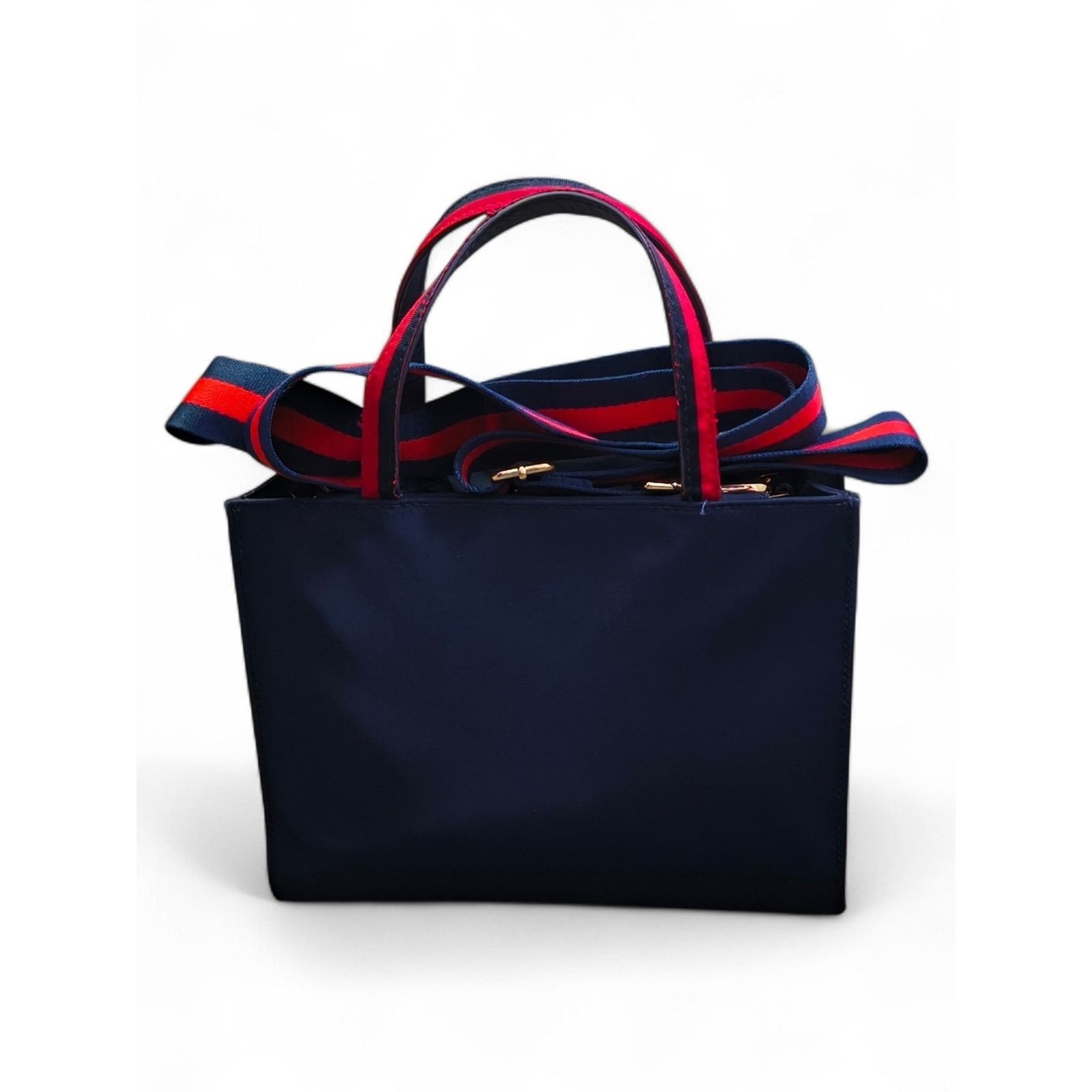 Kate Spade NWOT Kate Spade Navy Blue Canvas Crossbody Red Trim 2 Straps Size ONE SIZE - 8 Thumbnail