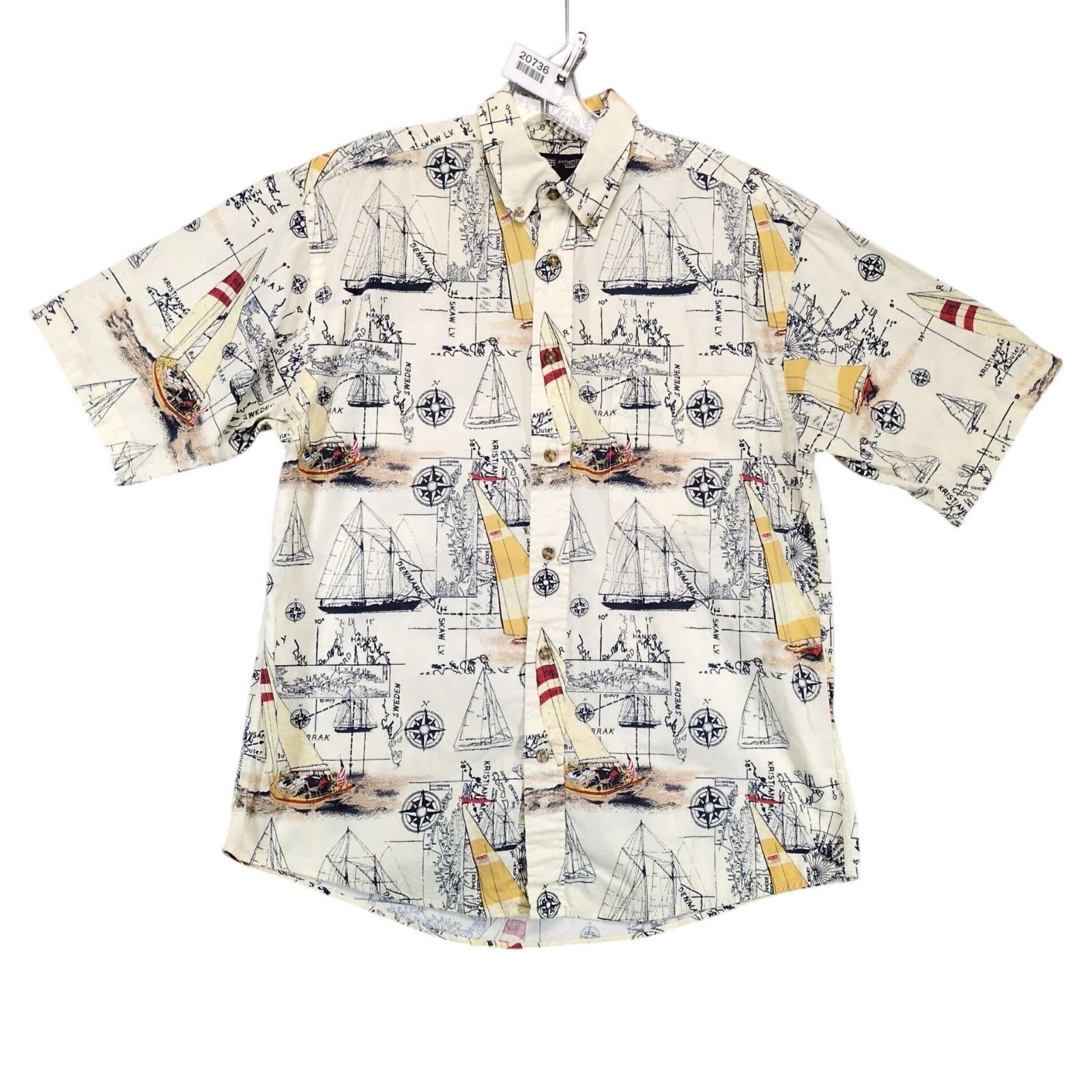 Faded Glory Vtg Faded Glory Nautical Sailing Ships Shirt Men's M Button Size US M / EU 48-50 / 2 - 1 Thumbnail