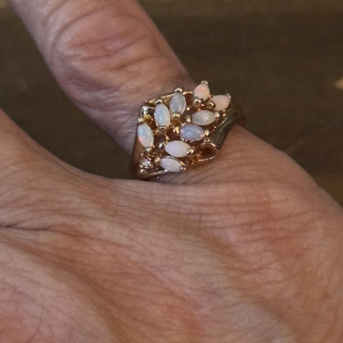 Vintage Vintage O.C Tanner 18KHGE Opal vine ring Size ONE SIZE - 6 Thumbnail