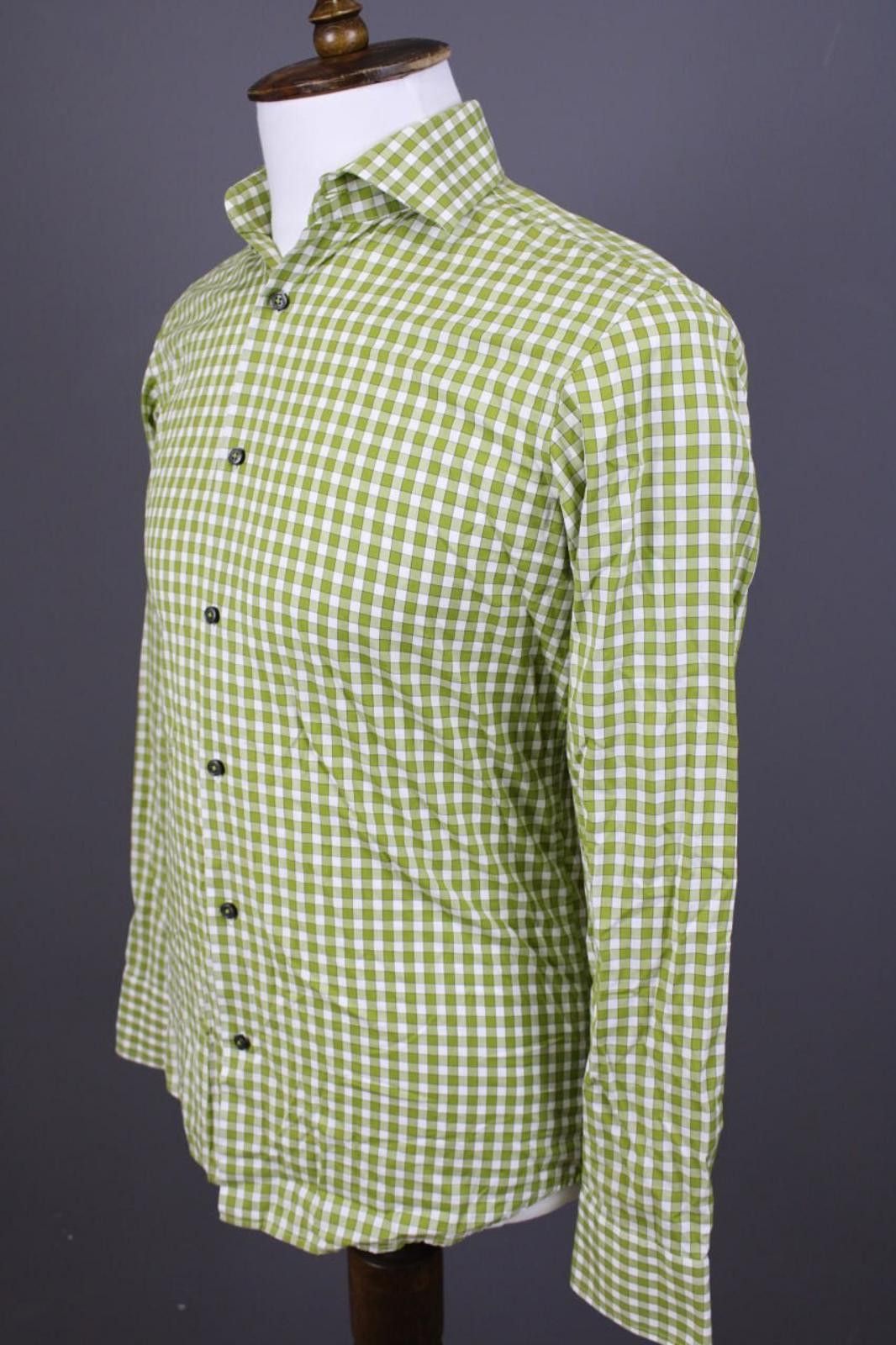 Hugo Boss Hugo Boss Slim Fit Button Down Green Shirt Size 38 / 15 Size US L / EU 52-54 / 3 - 5 Thumbnail