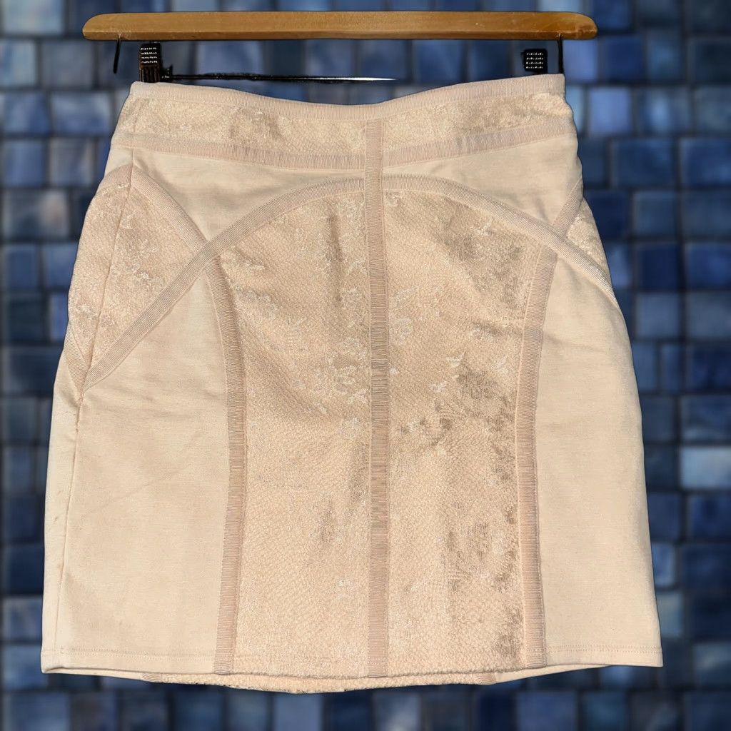 Free People Free People Skirt Womens XS Pencil Side Zip Peach Lace Overlay Knit Size 26" / US 2 / IT 38 - 1 Thumbnail