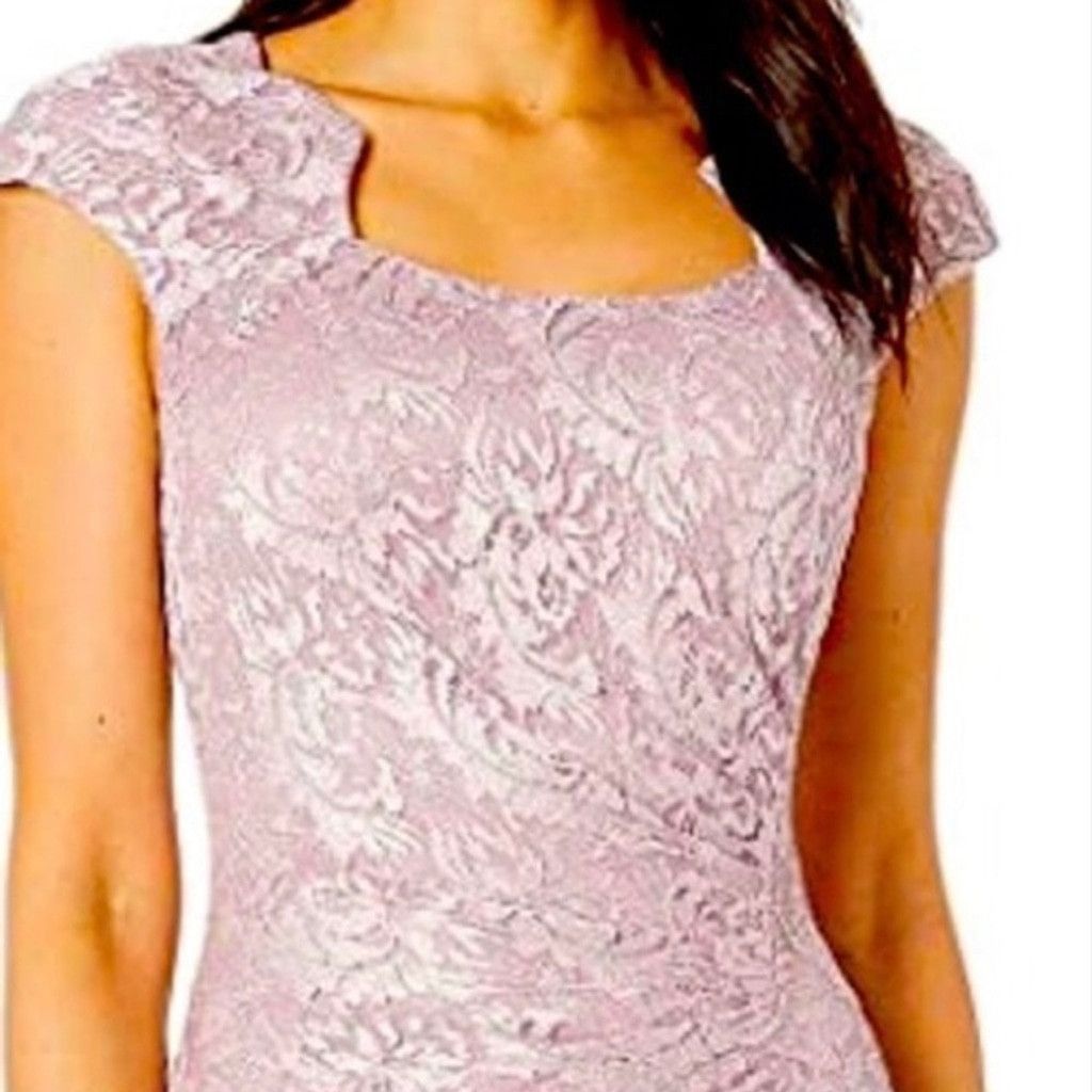 Vintage Tahari Arthur S. Levine Maxi Sequin Gown Floral Lace Pink 6 Size M / US 6-8 / IT 42-44 - 3 Thumbnail