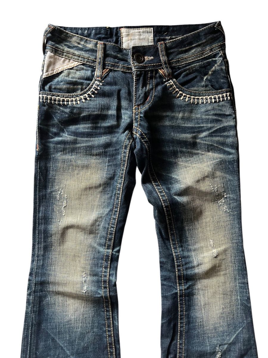 If Six Was Nine Lolita stitched Pocket Mud Washed Flared Jeans Size US 29 - 3 Thumbnail