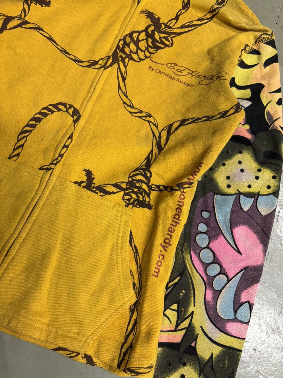 Ed Hardy Ed Hardy Tiger Y2K Rhinestones Skull Print Zip Hoodie Jacket Size US XS / EU 42 / 0 - 3 Thumbnail