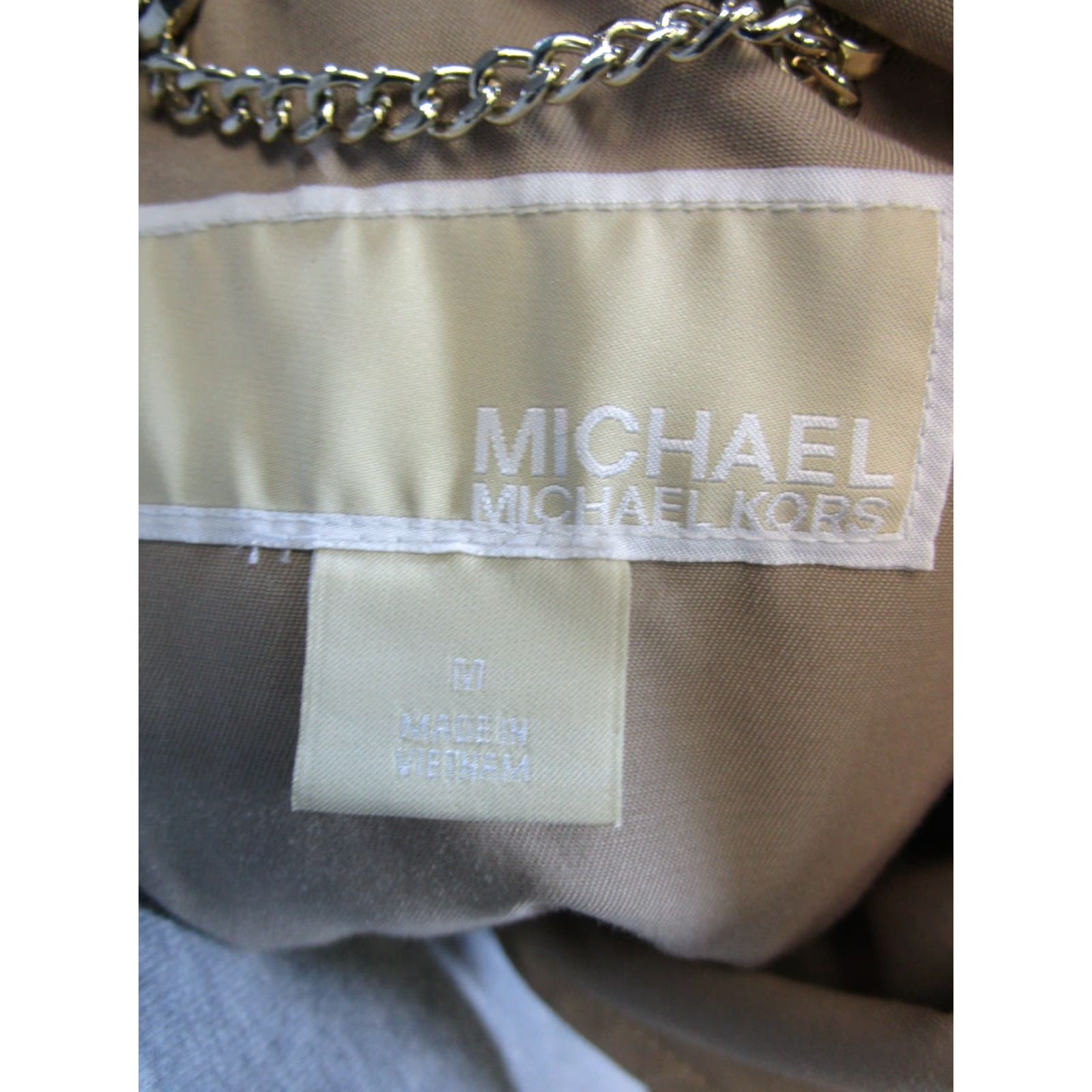 Michael Kors Michael Kors Jacket Womens Medium Khaki Cotton Blend Size M / US 6-8 / IT 42-44 - 3 Thumbnail
