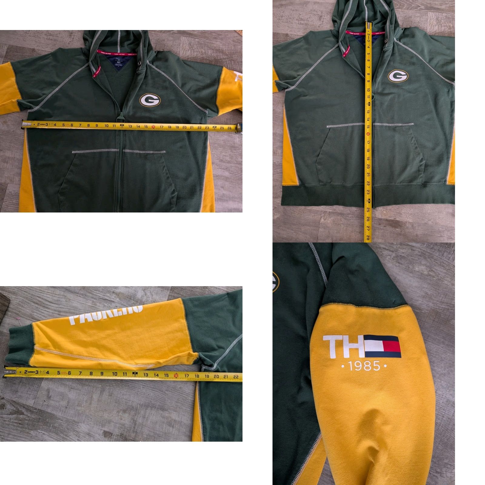 Tommy Hilfiger VINTAGE Tommy Hilfiger Women's Green Bay Packers Full Zip Hooded Sweatshirt Jacket XL Size XL / US 12-14 / IT 48-50 - 8 Thumbnail