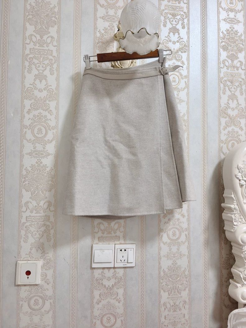 LORO PIANA Gray cashmere skirt