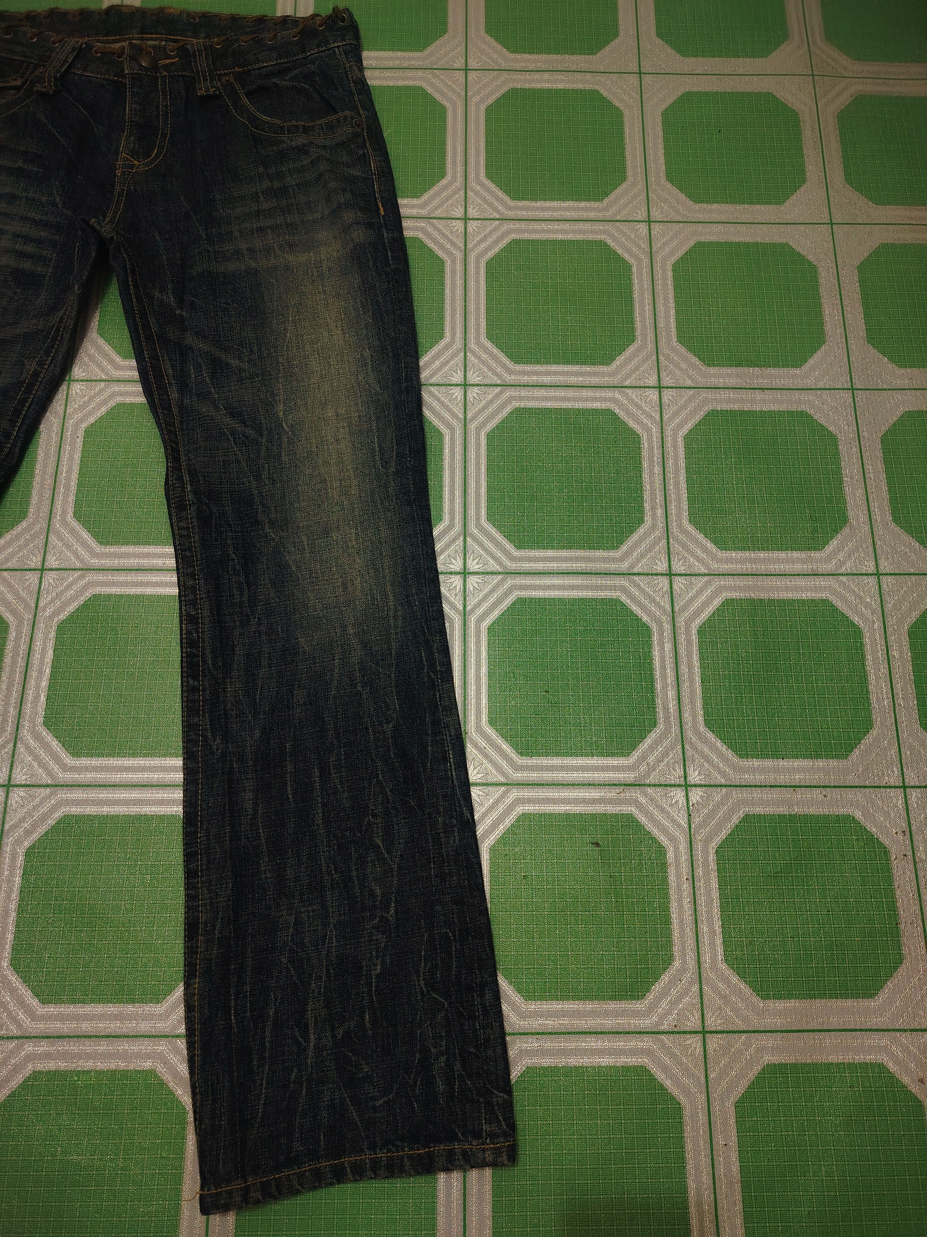 Who Decides War Japanese Army of no! Lace Waist & pocket Flared Jeans Size US 33 - 3 Thumbnail