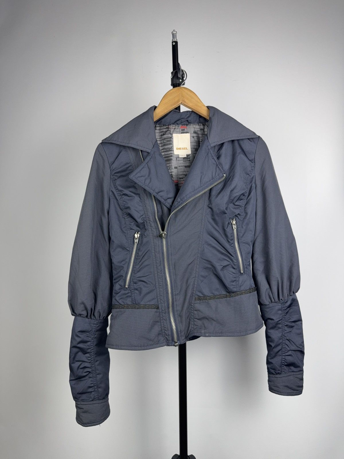 Diesel 00s Archive Diesel Cropped Moto Jacket Zip Tech Y2K Archive Size S / US 4 / IT 40 - 1 Thumbnail
