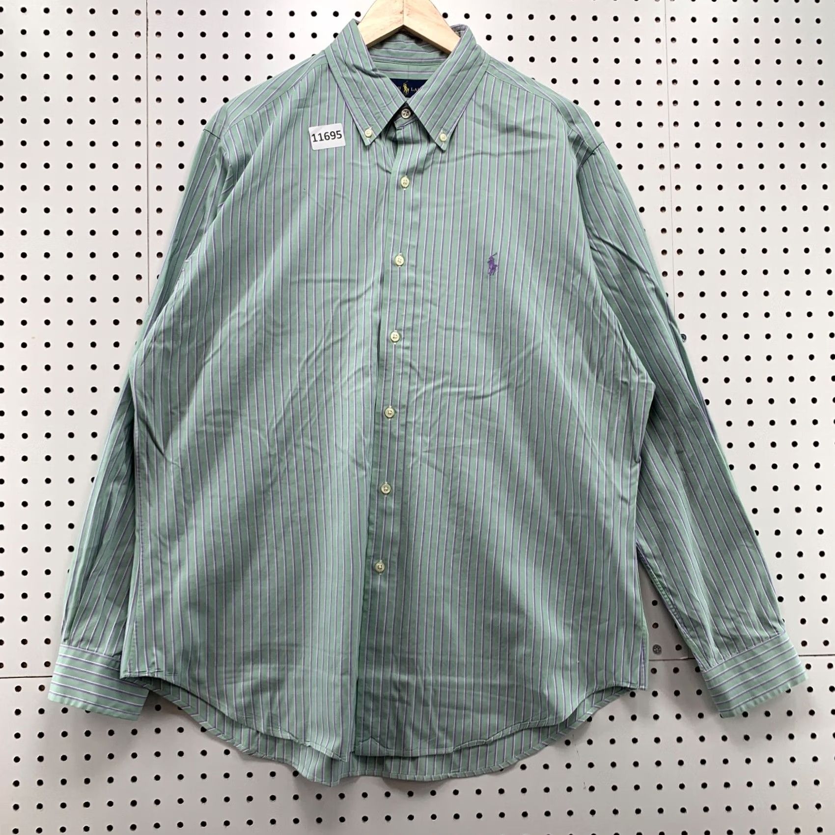 Polo Ralph Lauren Polo Ralph Lauren Shirt Men XL Green Purple Striped Button-Down 16.5 34/35 Classic Fit Size US XL / EU 56 / 4 - 2 Thumbnail