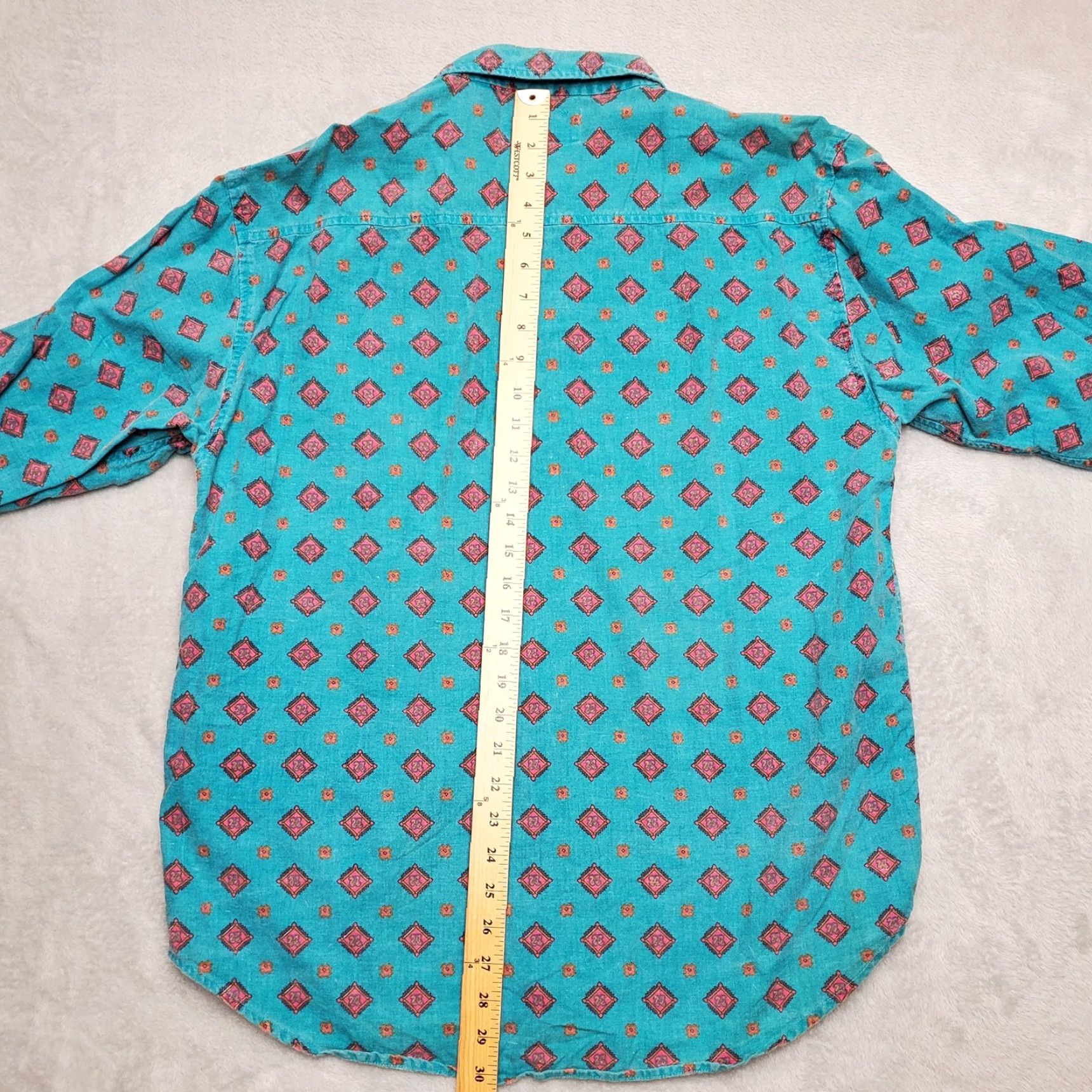 Vintage VINTAGE Tomato Streetwear Shirt Mens Large Green Geometric 100% Cotton 90s Y2K Polo Casual Mens Size US L / EU 52-54 / 3 - 4 Thumbnail
