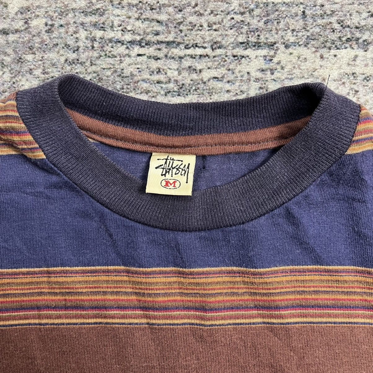 Stussy × Vintage Very rare Vintage 90s stussy stripe pocket tee Size US M / EU 48-50 / 2 - 5 Thumbnail