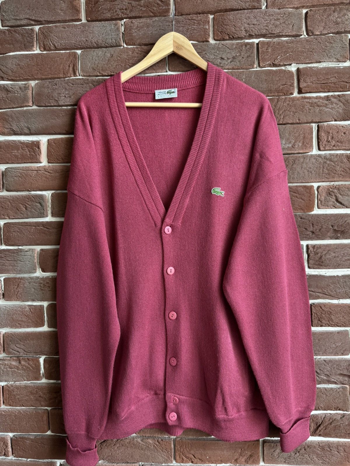 Lacoste Lacoste Vintage 80s Cardigan Sweater Pink L Classic Casual Size US L / EU 52-54 / 3 - 1 Thumbnail