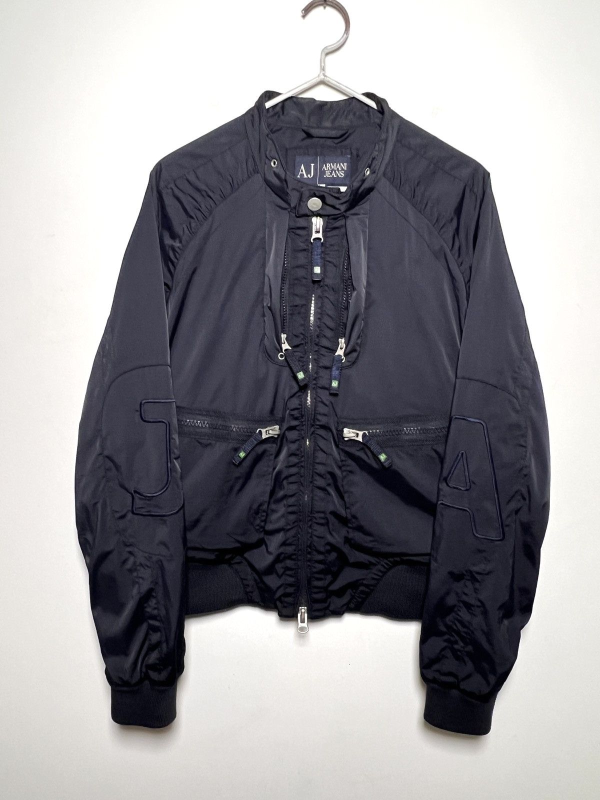 armani y2k multi pocket tech bomber jacket