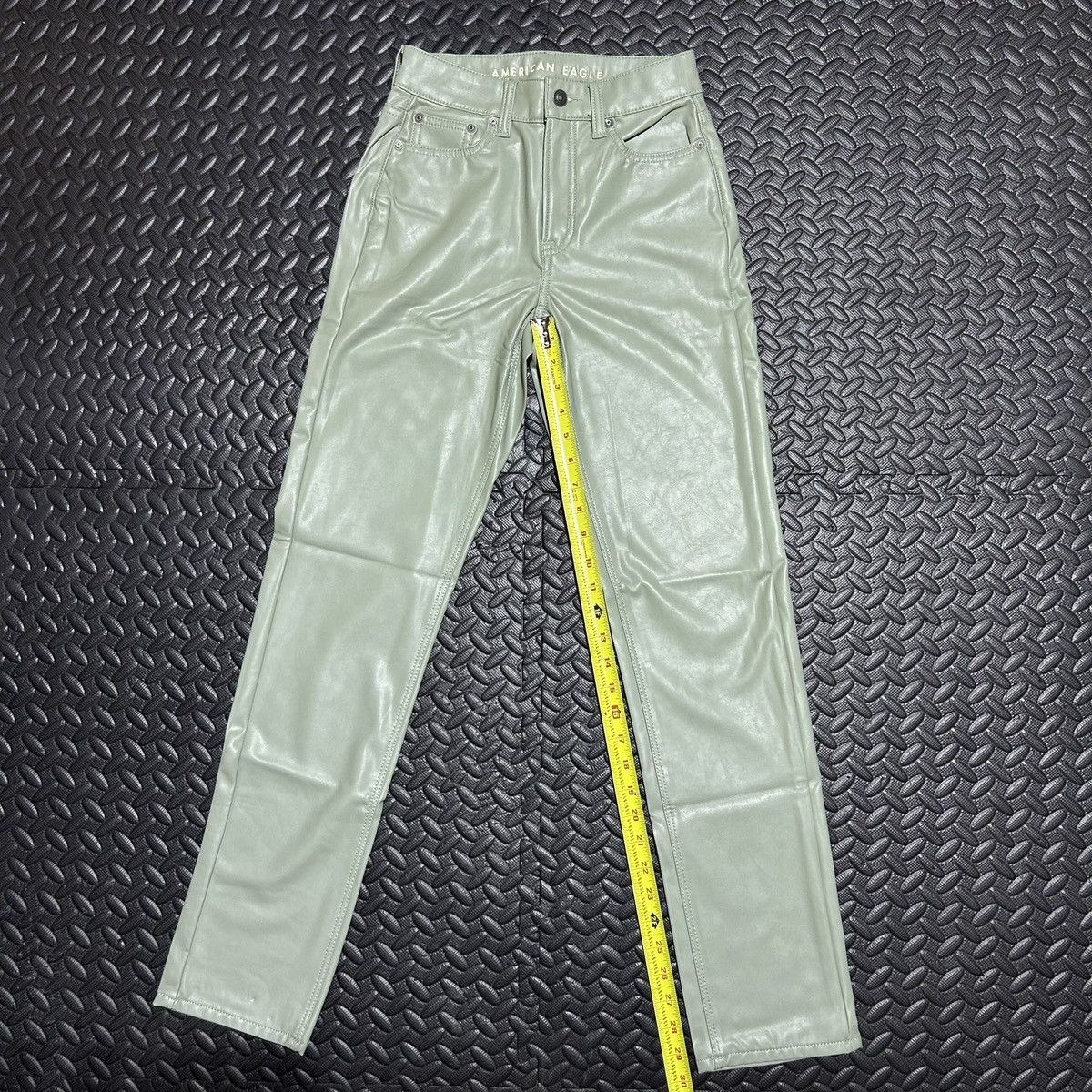 American Eagle Outfitters American Eagle Pants Vegan Leather High Rise Straight Sz 000 Size 24" / US 00 / IT 34 - 7 Thumbnail