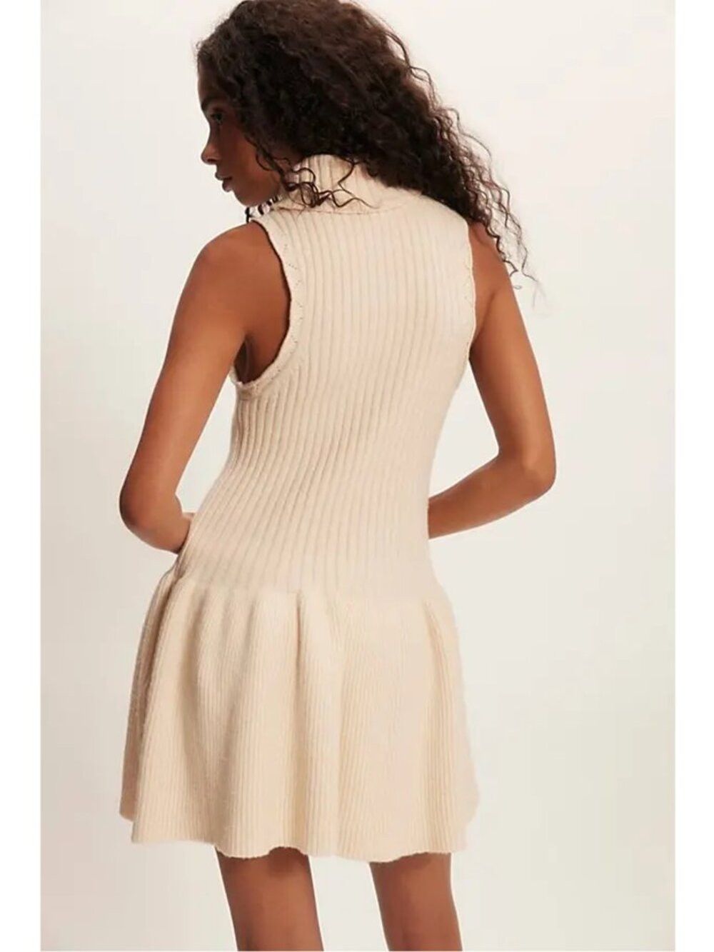 Free People NWT New $128 Free People Millie Sweater Mini Dress In White Size XL / US 12-14 / IT 48-50 - 2 Thumbnail