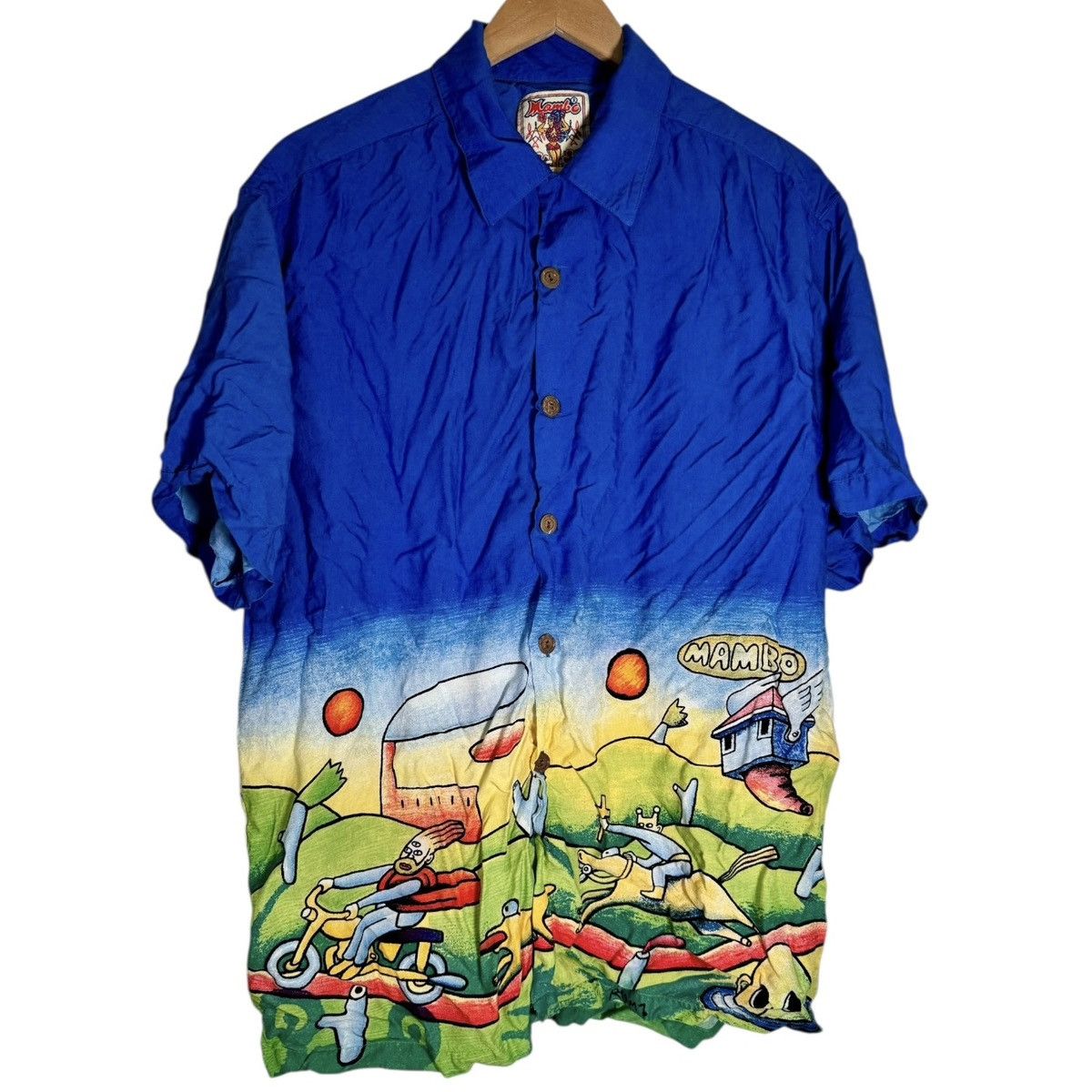 Mambo Vintage Mambo Loud Shirt Jesus on a Bicycle Shirt Sleeve Size US XL / EU 56 / 4 - 1 Thumbnail