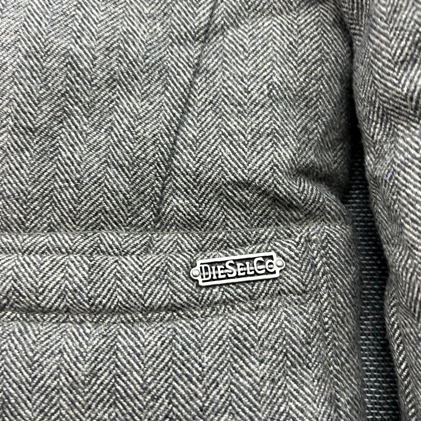 Diesel VINTAGE Diesel Herringbone Wool Jacket Mens Large Gray Buttons Leather Pocket Jacket Mens Large Gray Diesel Herringbone Wool-UI Size US L / EU 52-54 / 3 - 4 Thumbnail