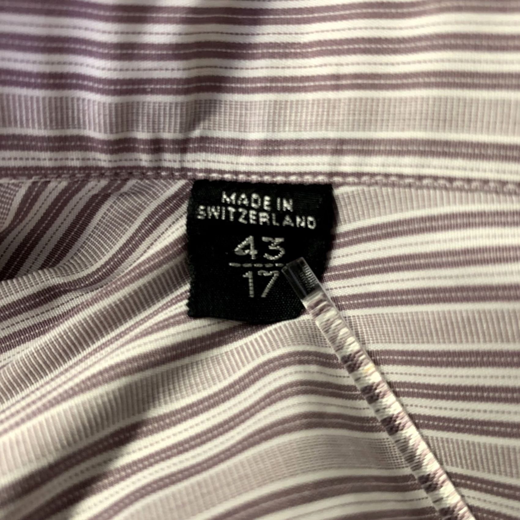 Tom Ford TOM FORD XL White Purple Stripe Cotton Long Sleeve Shirt Size US XL / EU 56 / 4 - 5 Thumbnail