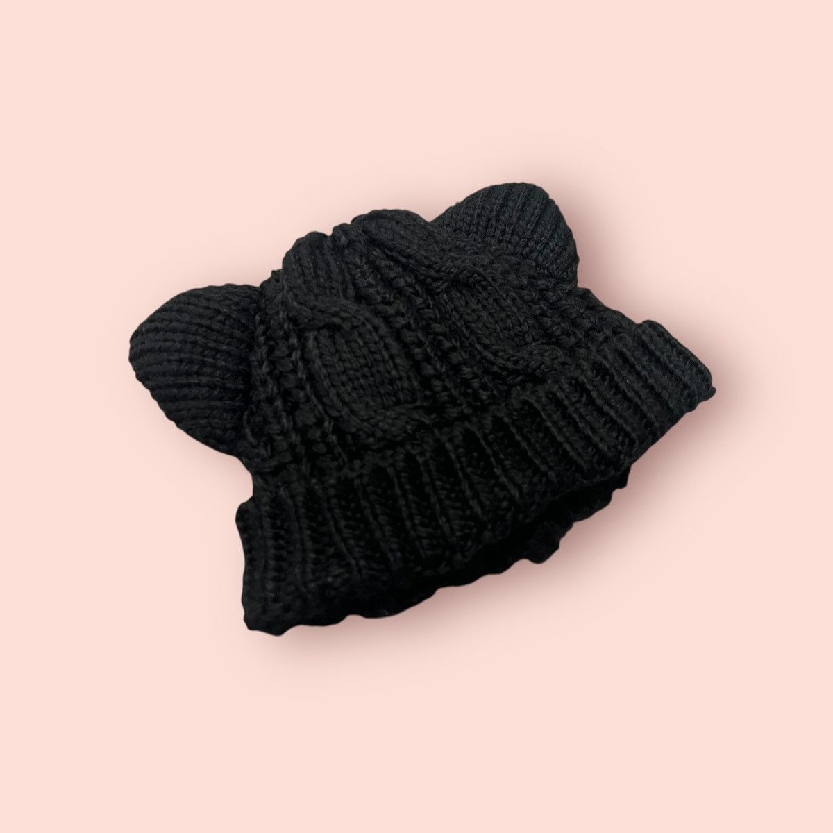 Japanese Brand VINTAGE CAT EARS KNITTED BEANIE Size ONE SIZE - 13 Thumbnail
