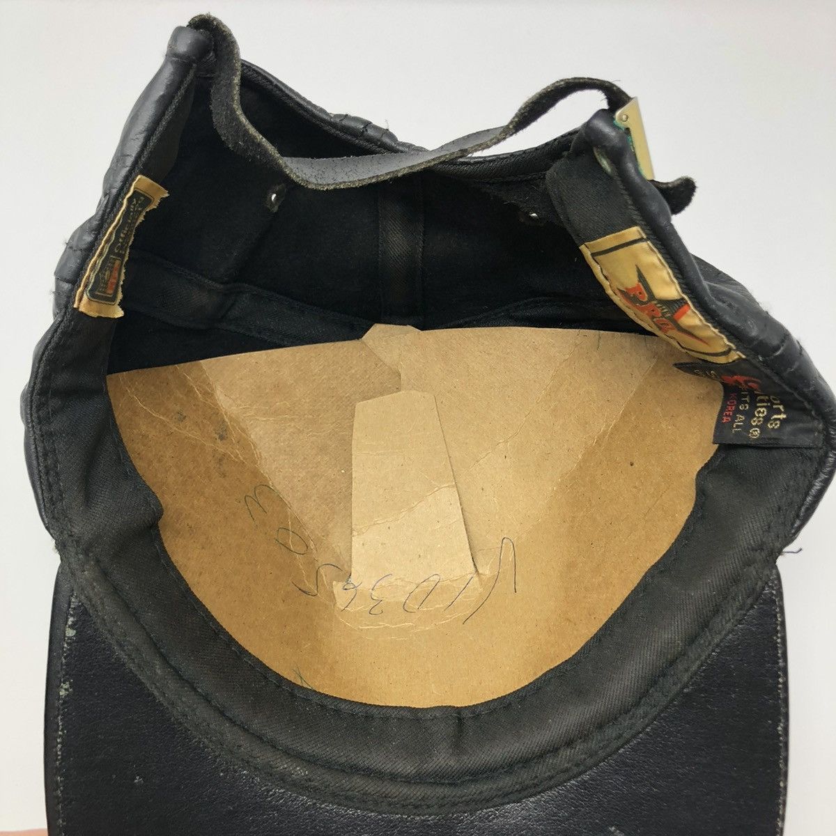 NFL × Sports Specialties × Vintage Sports Specialties Vintage Houston Oilers Script Leather Hat Size ONE SIZE - 8 Thumbnail