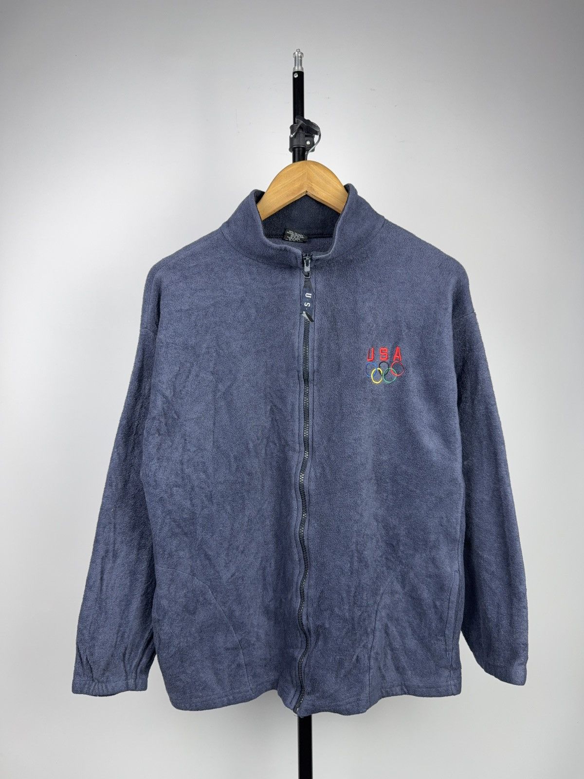 Vintage Vintage 90s Retro USA Olympics Fleece Jacket Made in USA Y2K Size L / US 10 / IT 46 - 1 Thumbnail