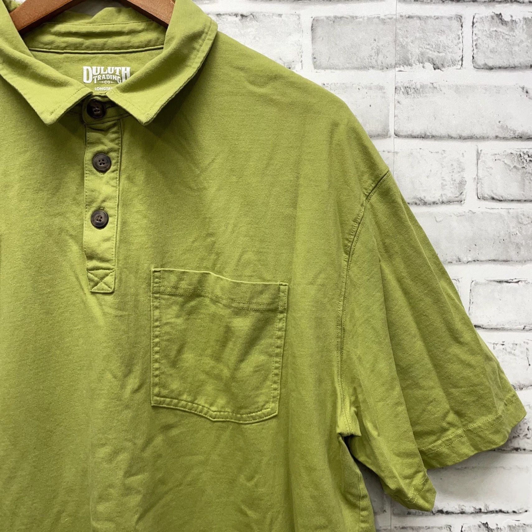 CO Duluth Trading Co Longtail T Polo Shirt Mens Size L 100% Cotton Green Pocket Shirt Size US L / EU 52-54 / 3 - 2 Thumbnail