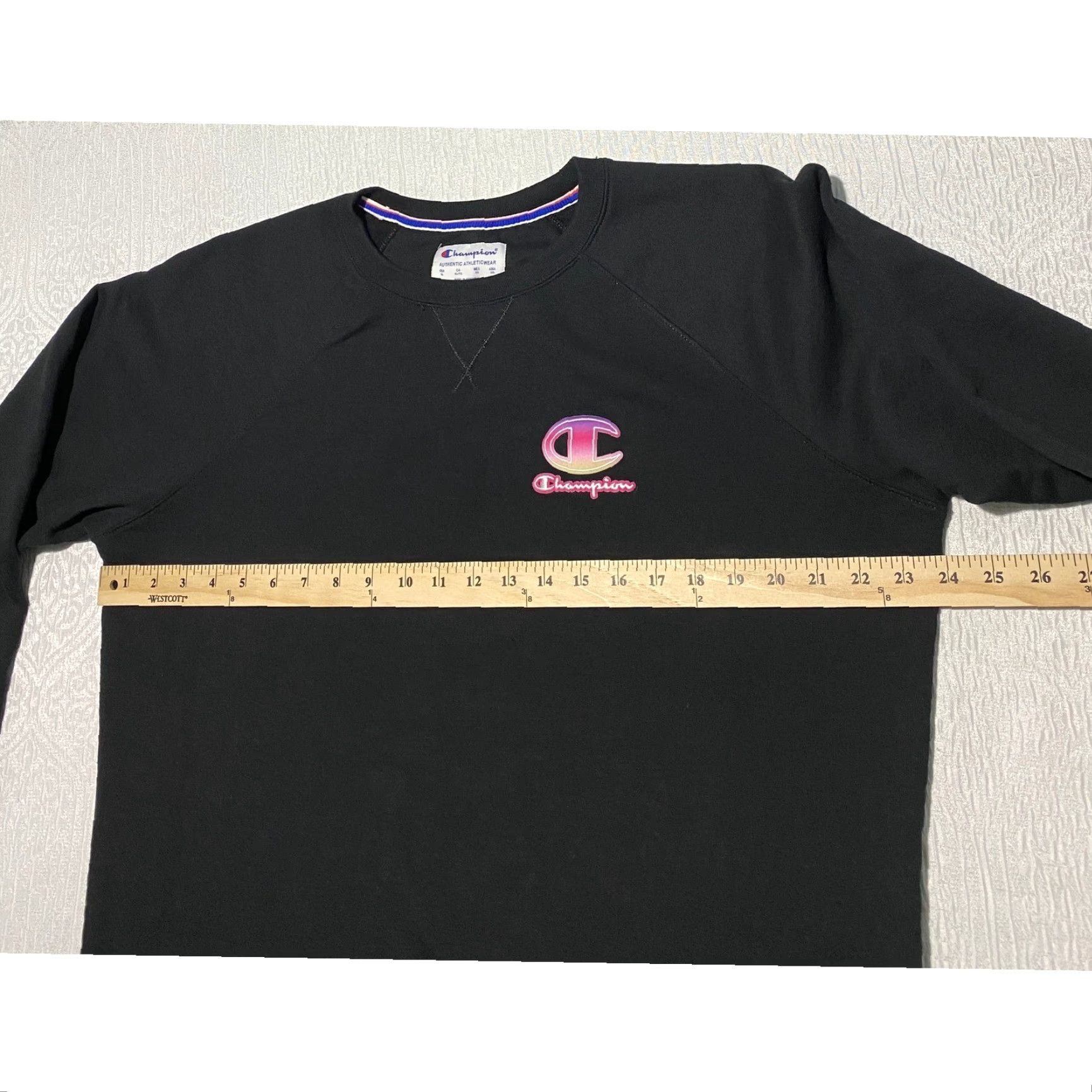 Champion Champion Sweatshirt Mens XL Black Crew Neck Logo Graphic Print Athleticwear Size US XL / EU 56 / 4 - 7 Thumbnail